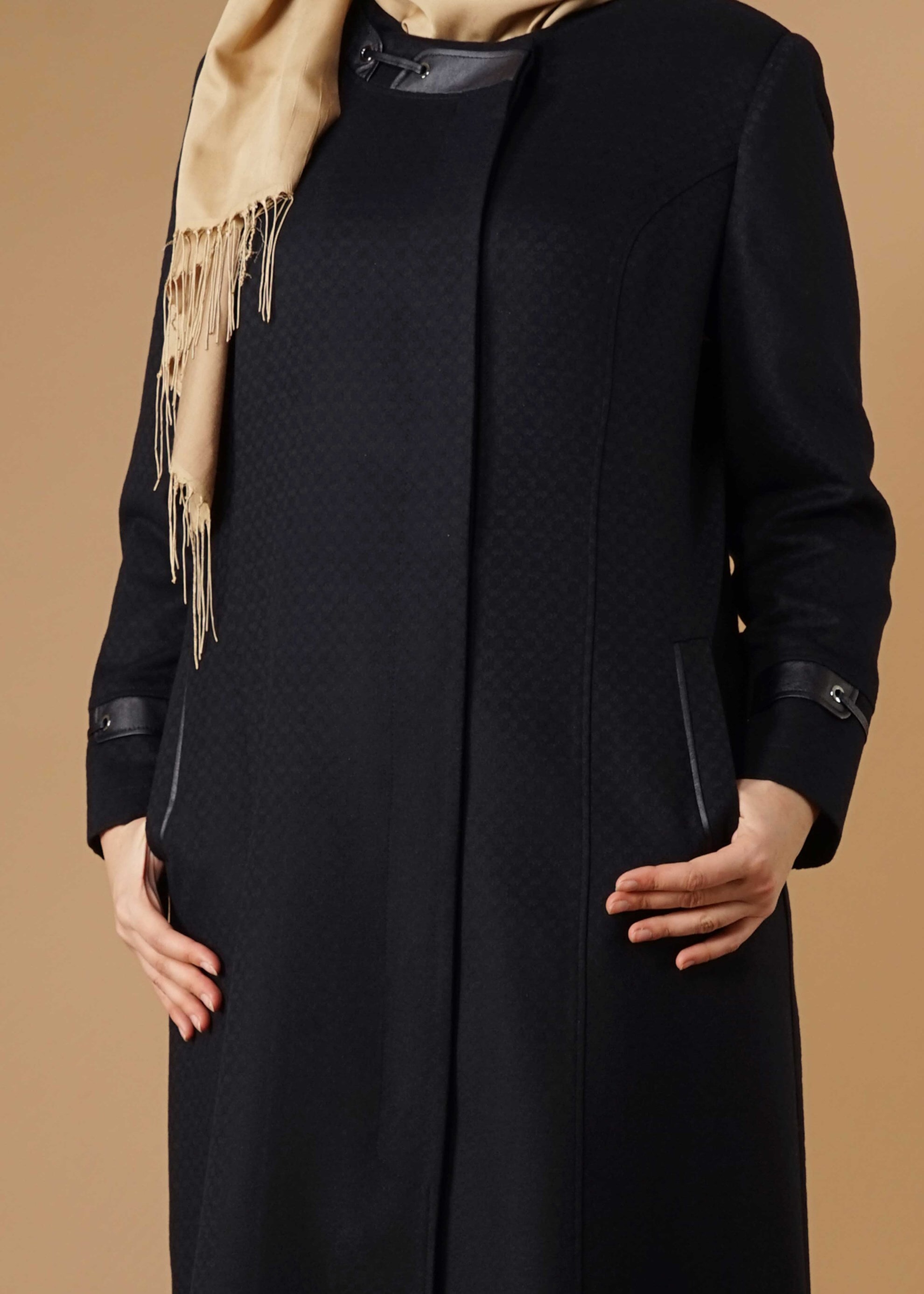 Hijab clothing NAVY BLUE ZIPPED COAT 9616 