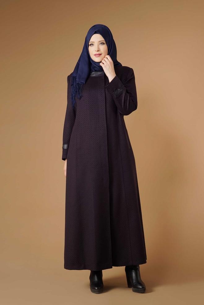 Hijab clothing NAVY BLUE ZIPPED COAT 9616  - ALVİNA