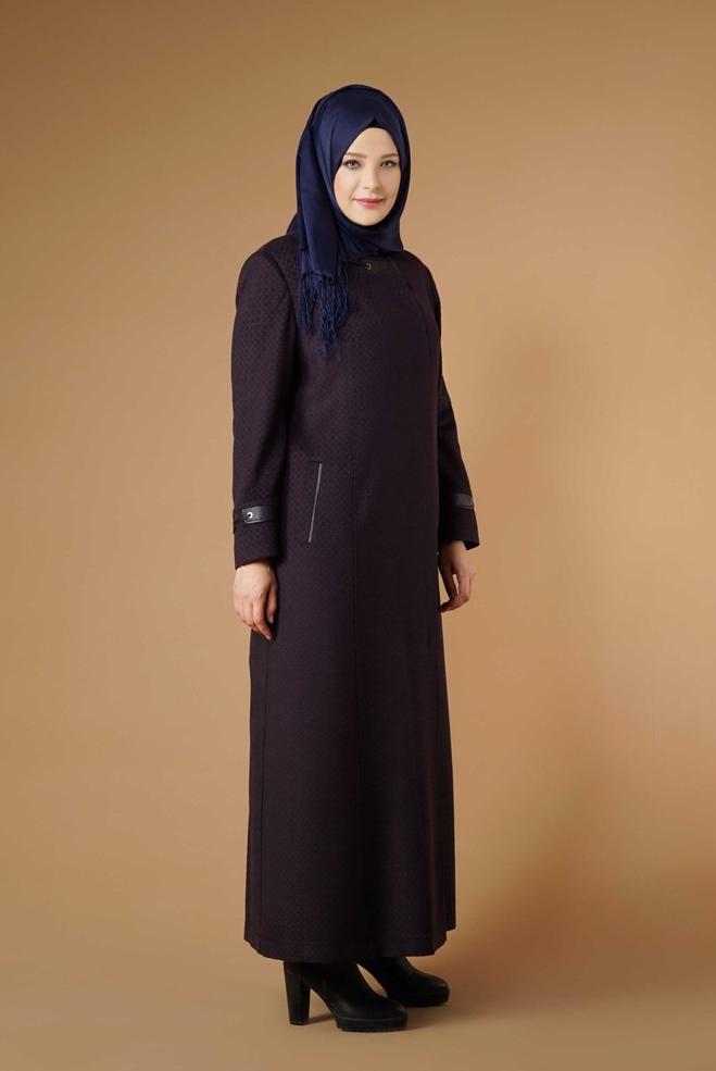 Hijab clothing NAVY BLUE ZIPPED COAT 9616  - ALVİNA