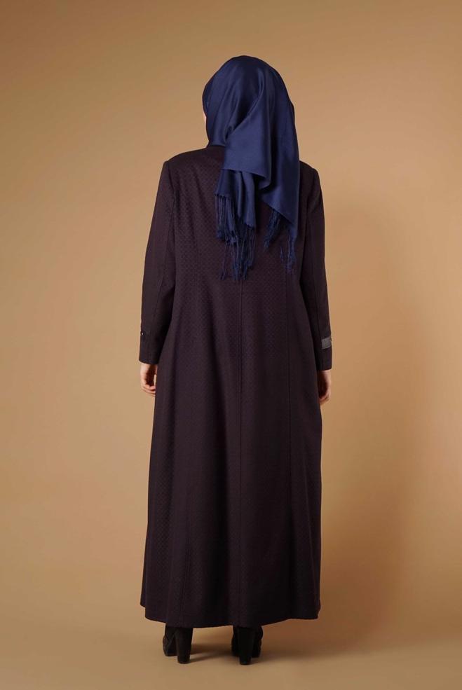 Hijab clothing NAVY BLUE ZIPPED COAT 9616  - ALVİNA