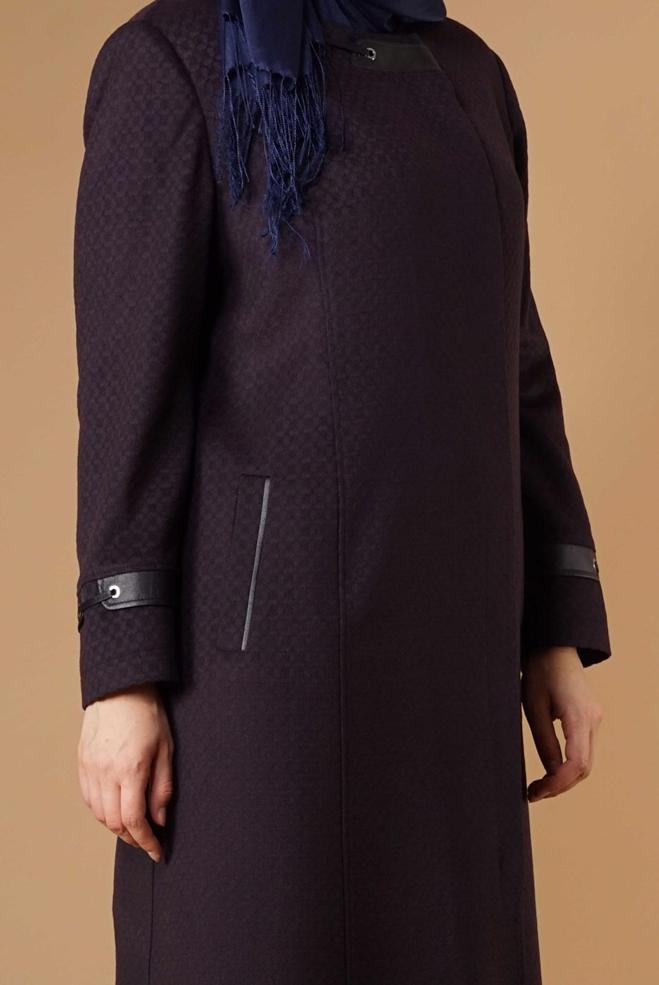 Hijab clothing NAVY BLUE ZIPPED COAT 9616  - ALVİNA
