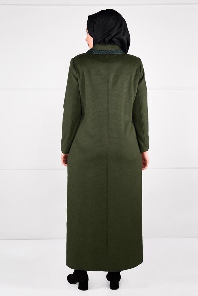 Hijab clothing KHAKI 9620 NEXT DES.115 MANTO 46/52 TEK44 - ALVİNA