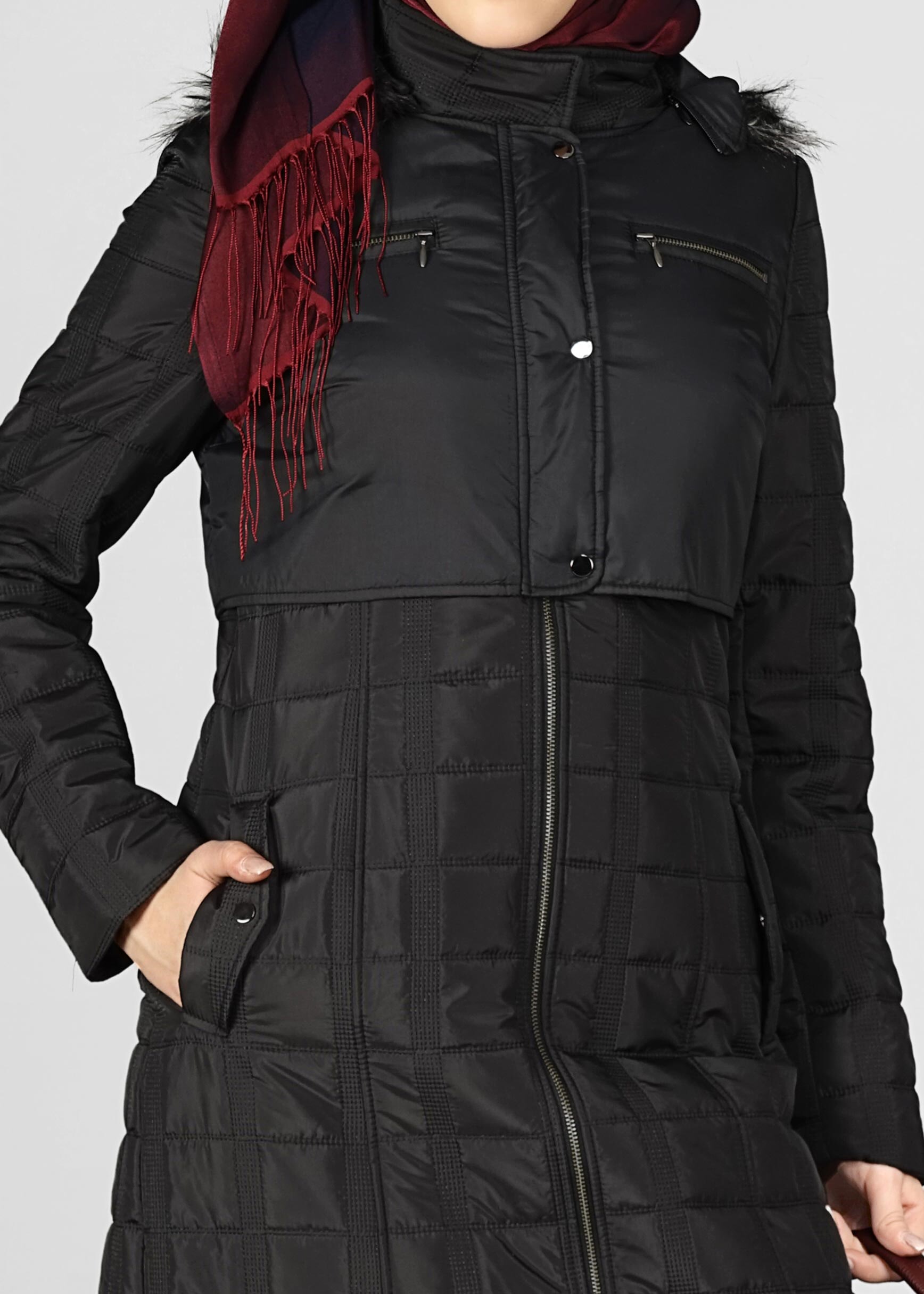 Tesettür giyim SİYAH 9622 MANTO