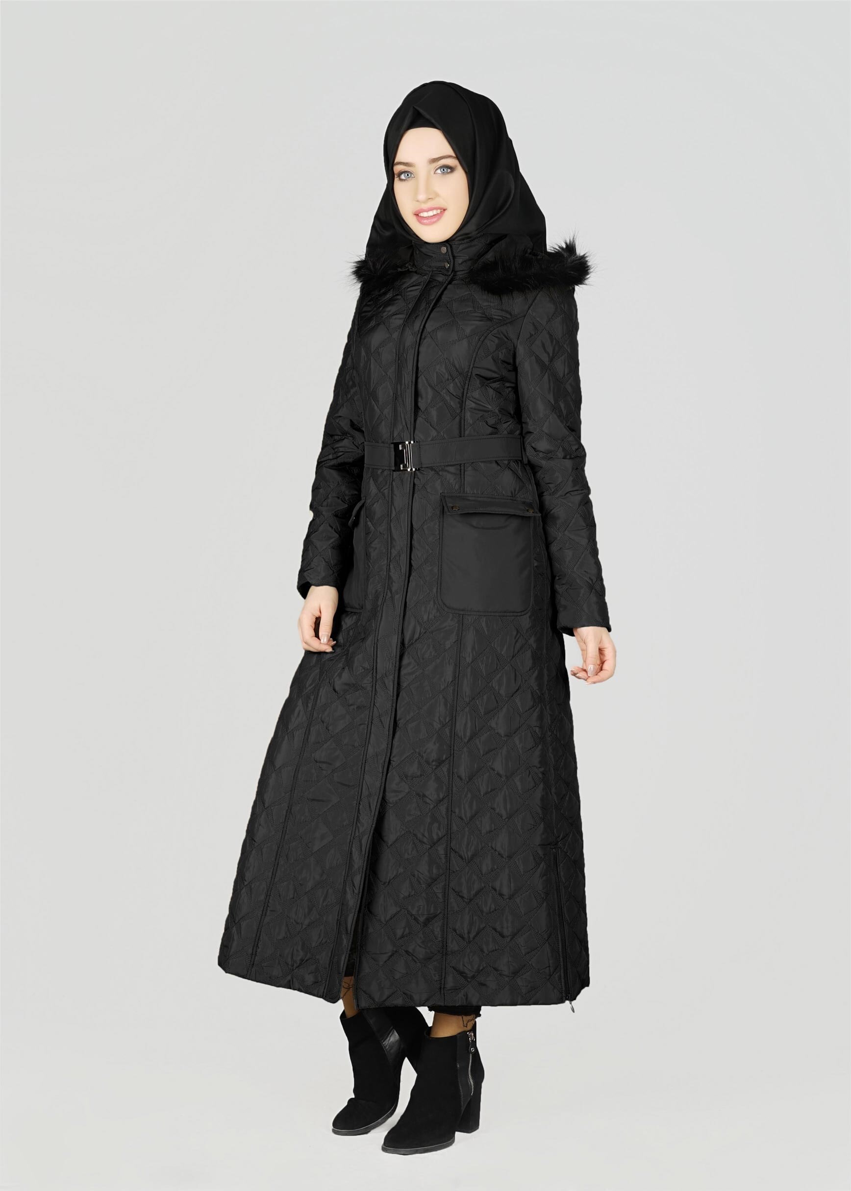 Tesettür giyim SİYAH 9623 MANTO