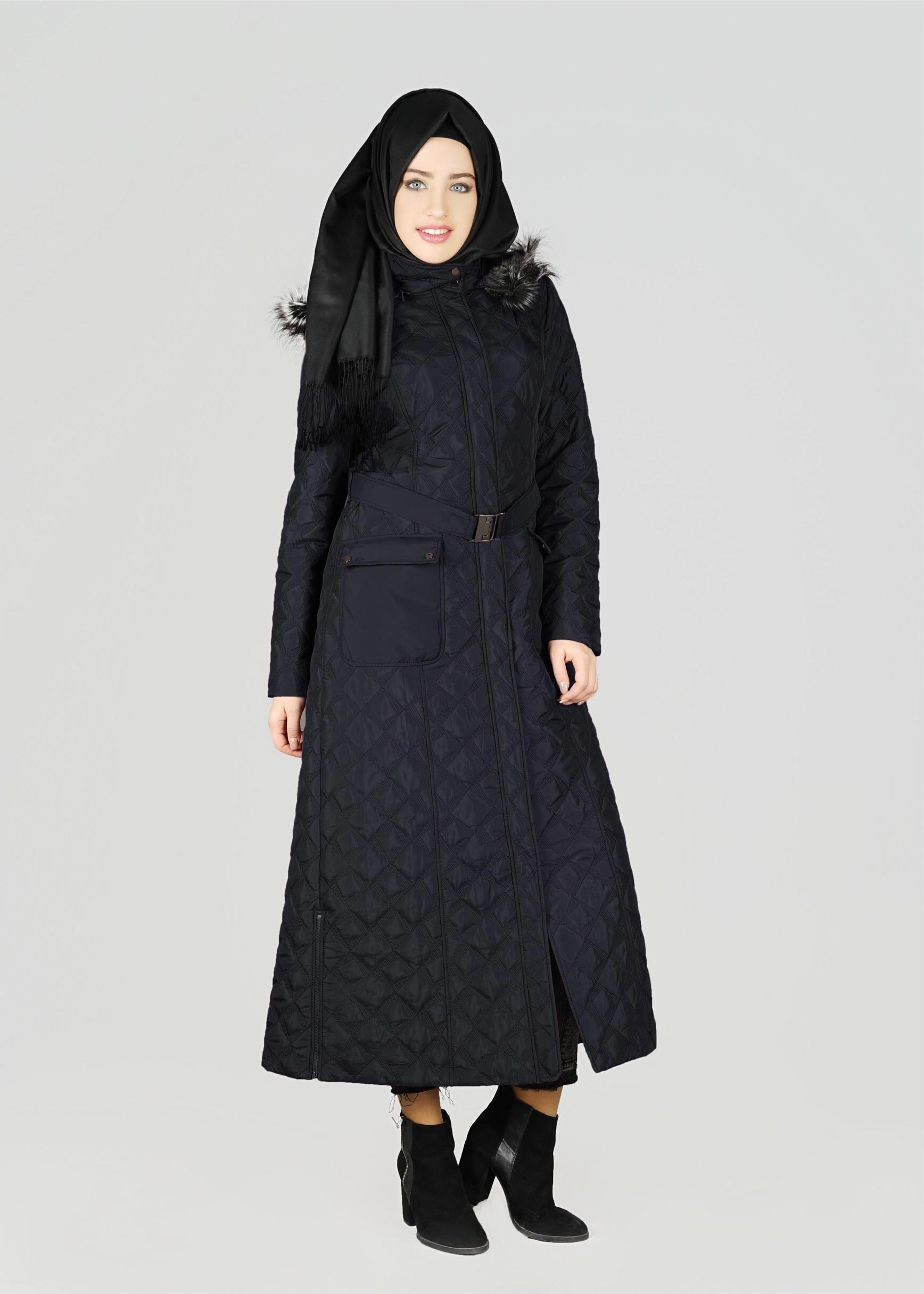 Tesettür giyim LACİVERT 9623 MANTO