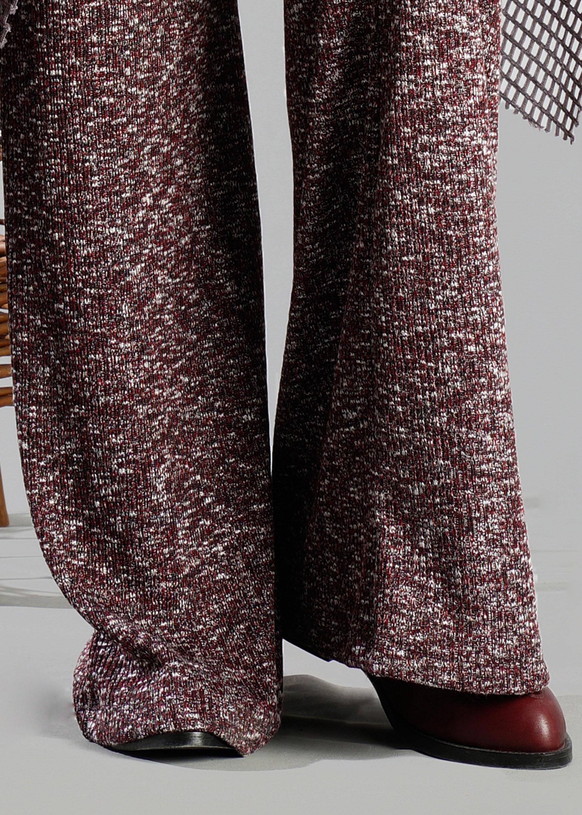 Tesettür giyim BORDO ÖRME PANTOLON 7023 