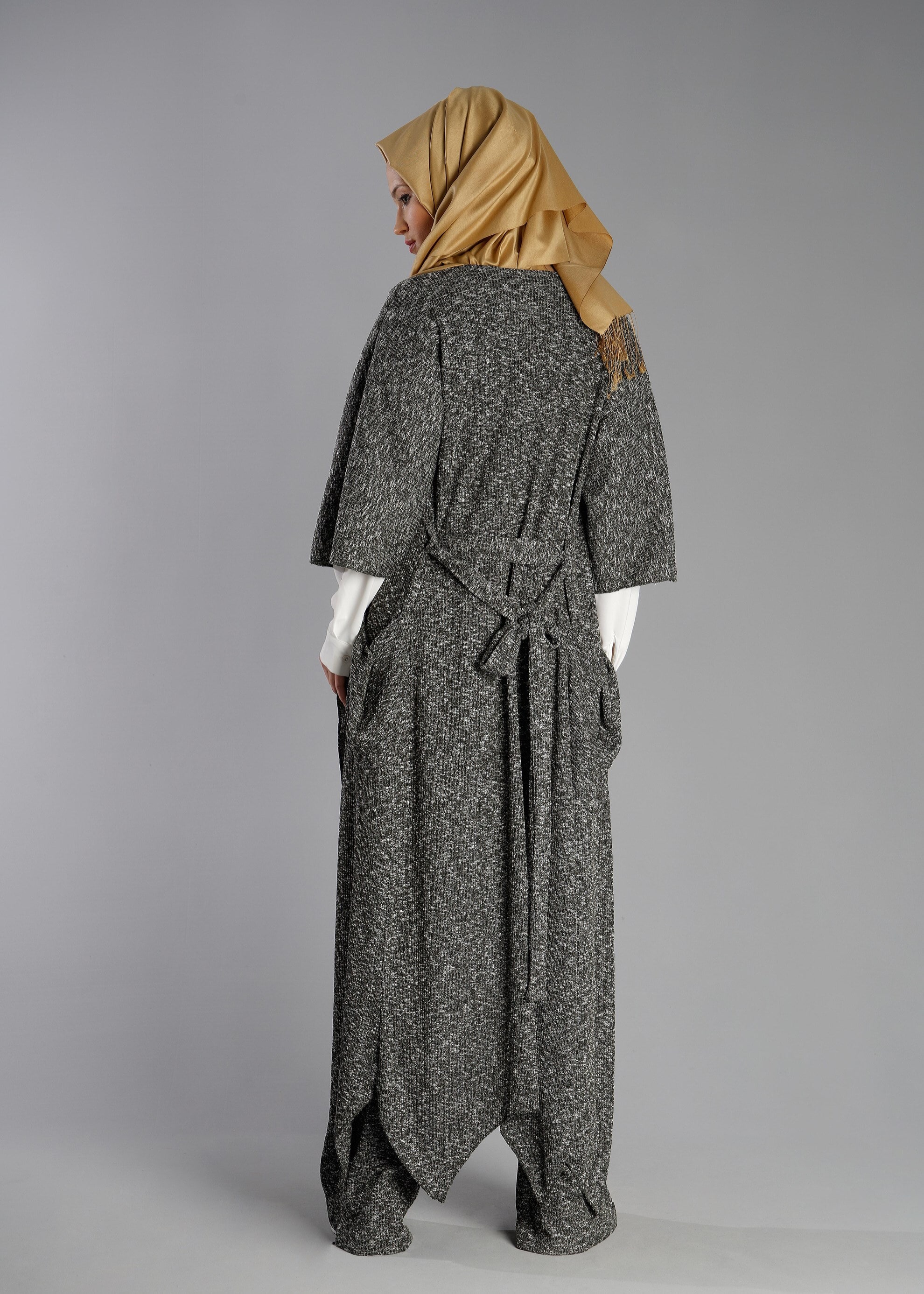 Tesettür giyim HAKİ ÖRME PANTOLON 7023 