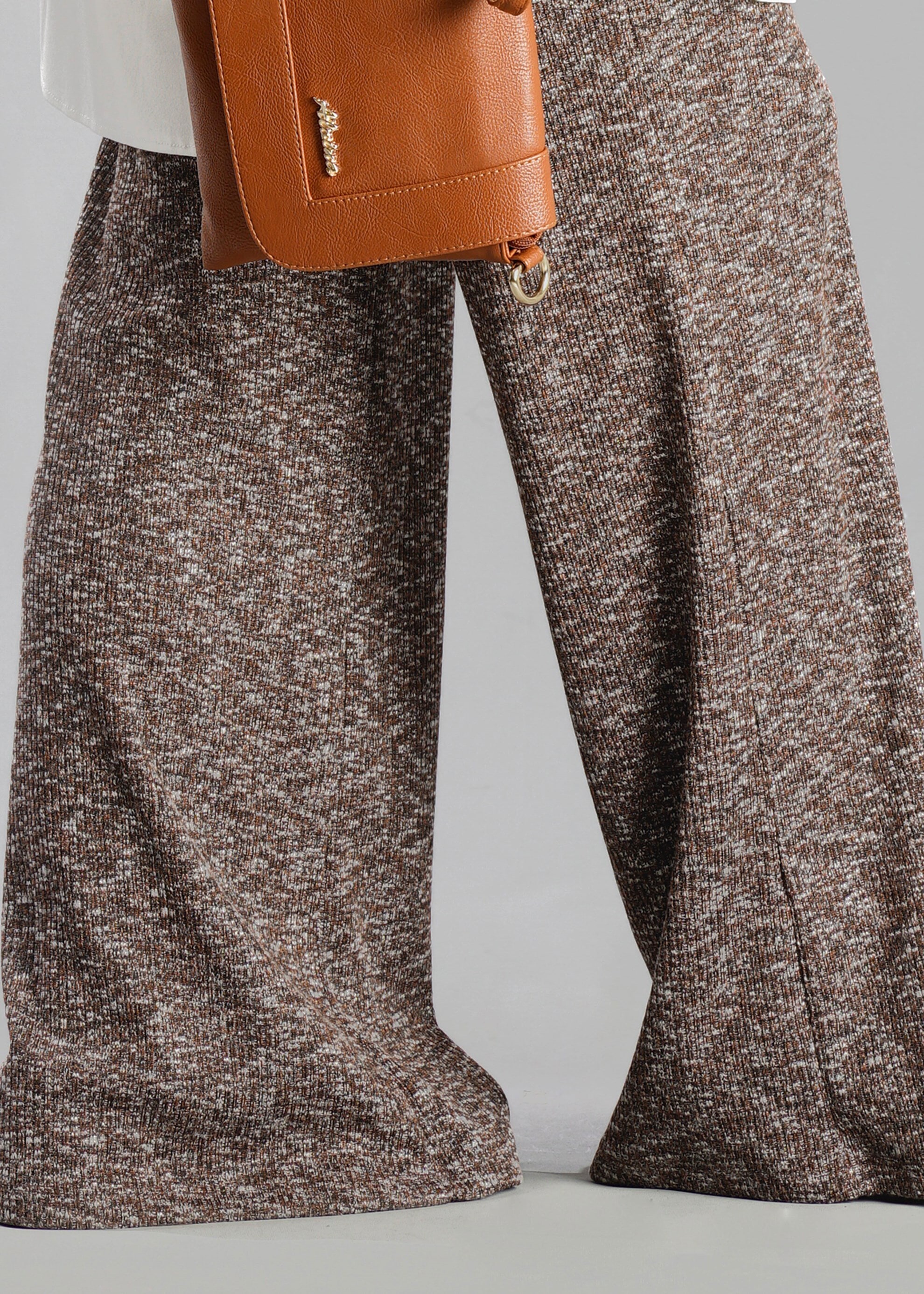 Tesettür giyim TURUNCU ÖRME PANTOLON 7023 