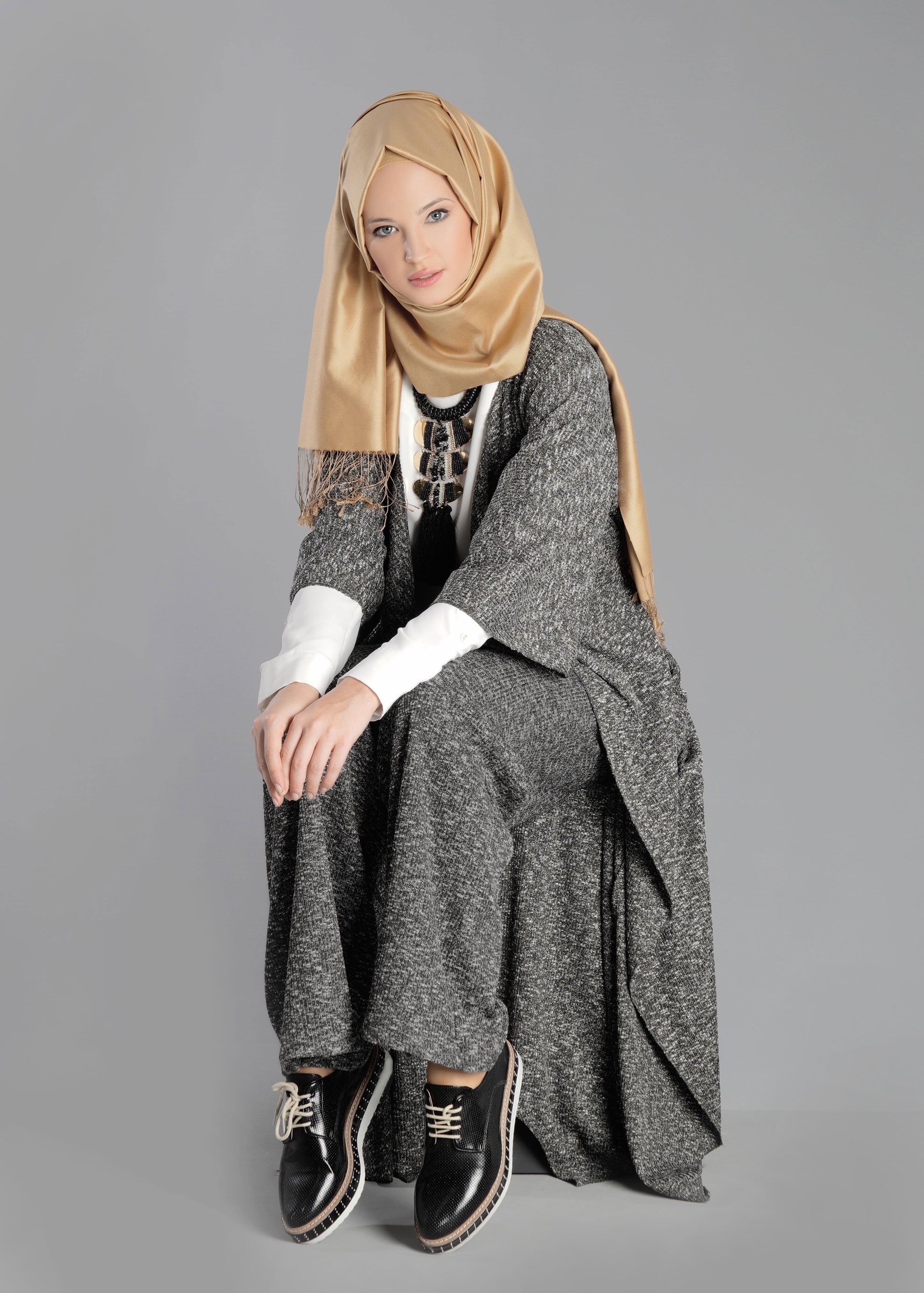 Tesettür giyim LACİVERT ÖRME PANTOLON 7023 