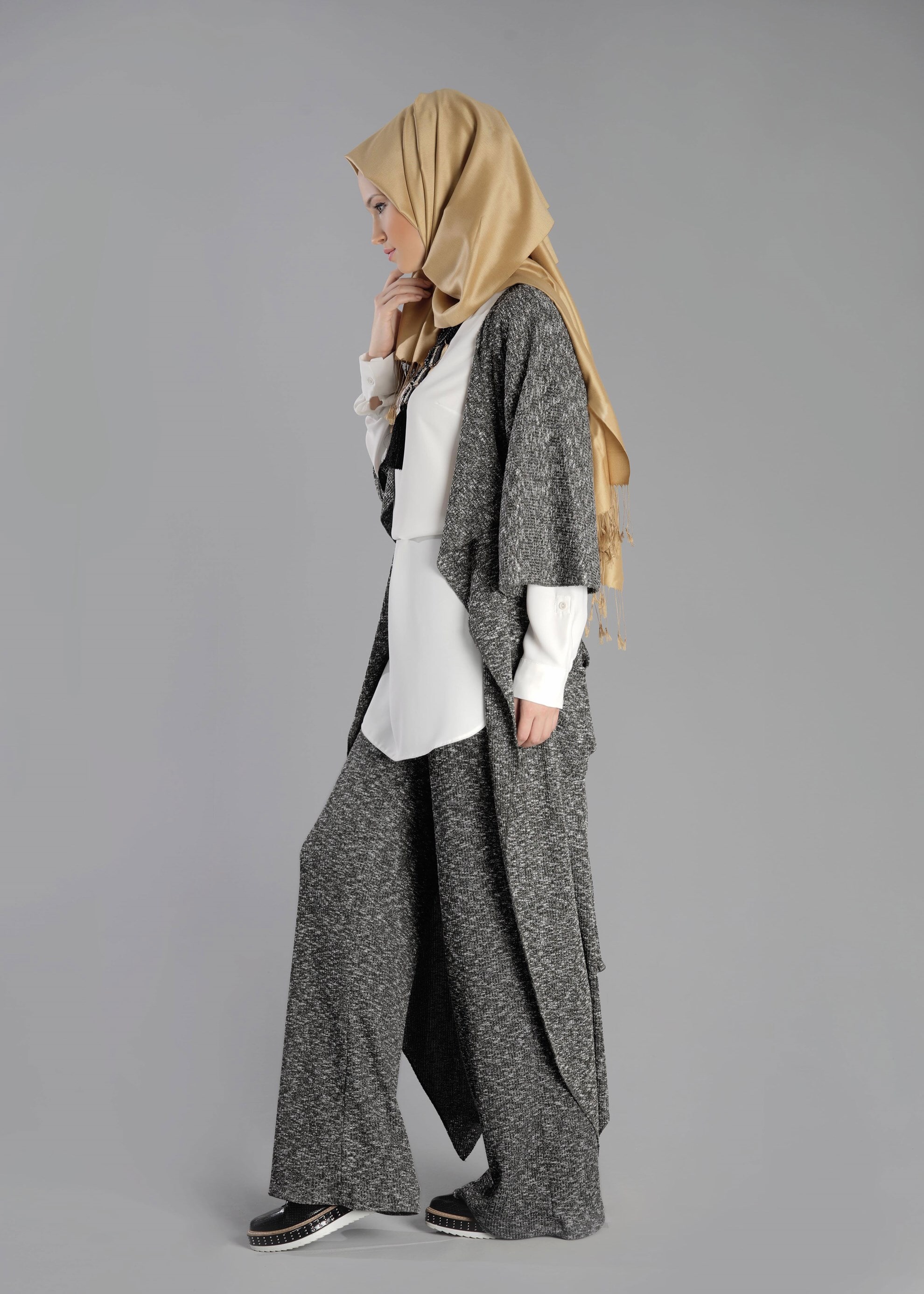 Tesettür giyim LACİVERT ÖRME PANTOLON 7023 