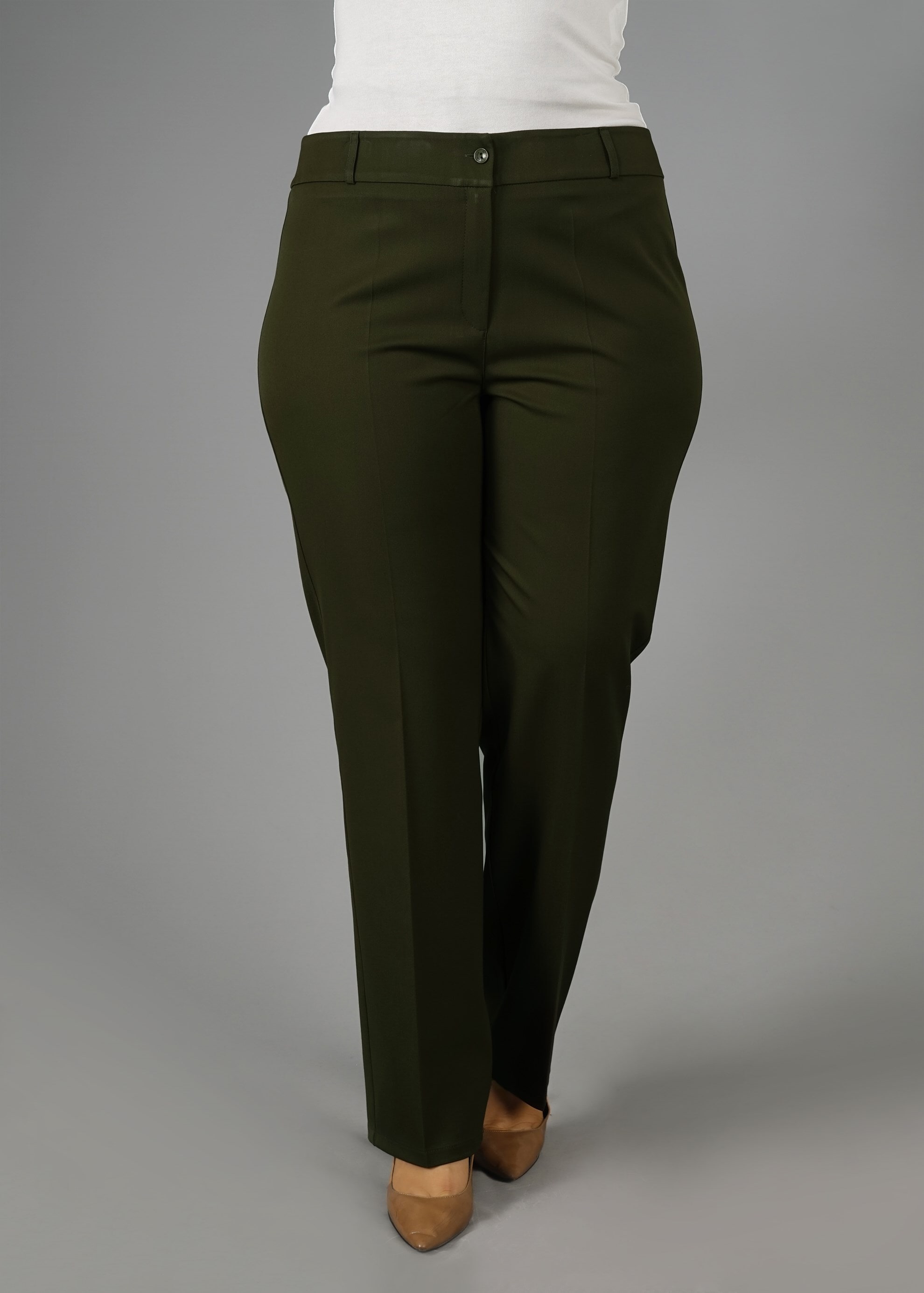 Tesettür giyim HAKİ KLASİK PANTOLON 7026 