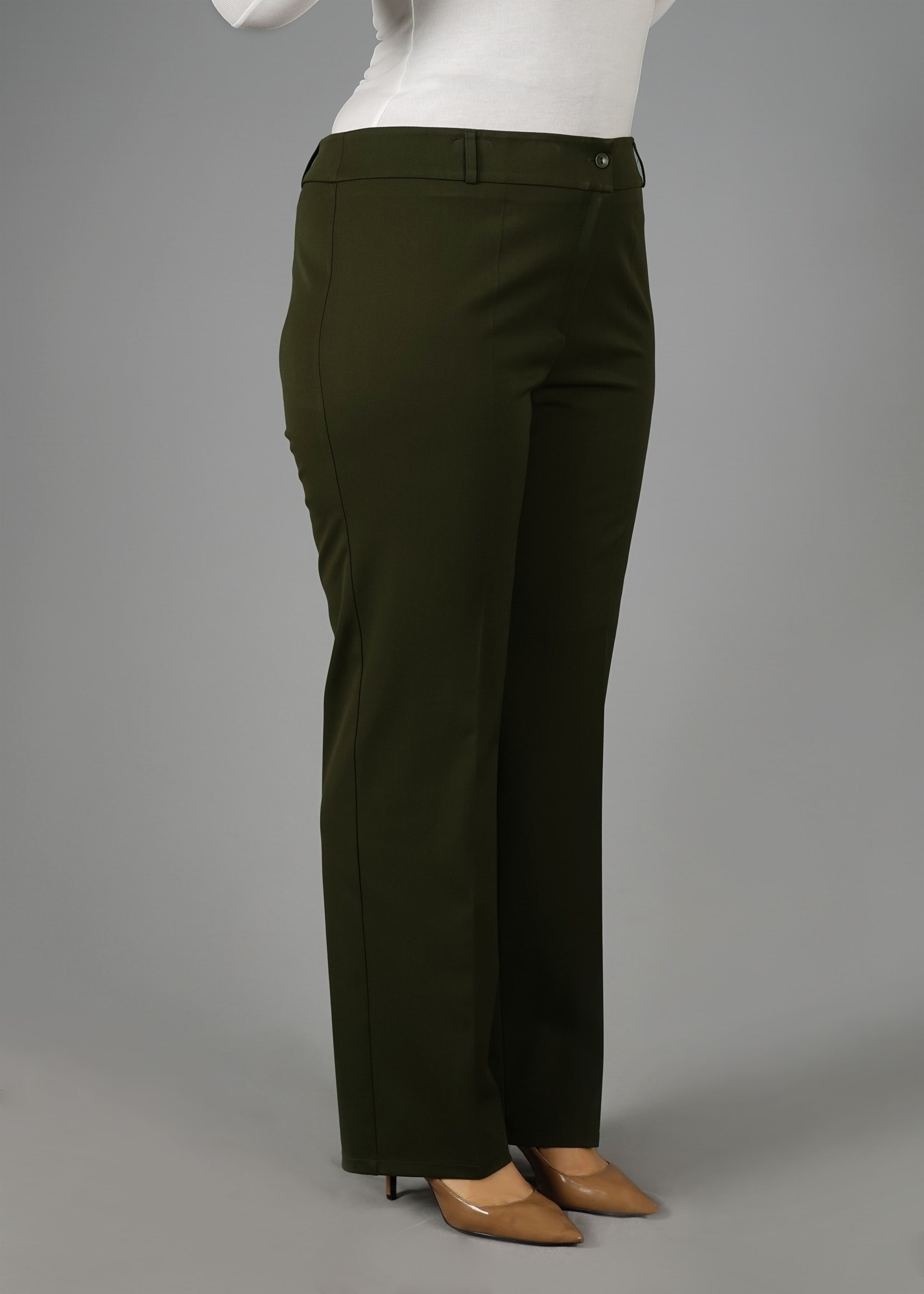 Tesettür giyim HAKİ KLASİK PANTOLON 7026 