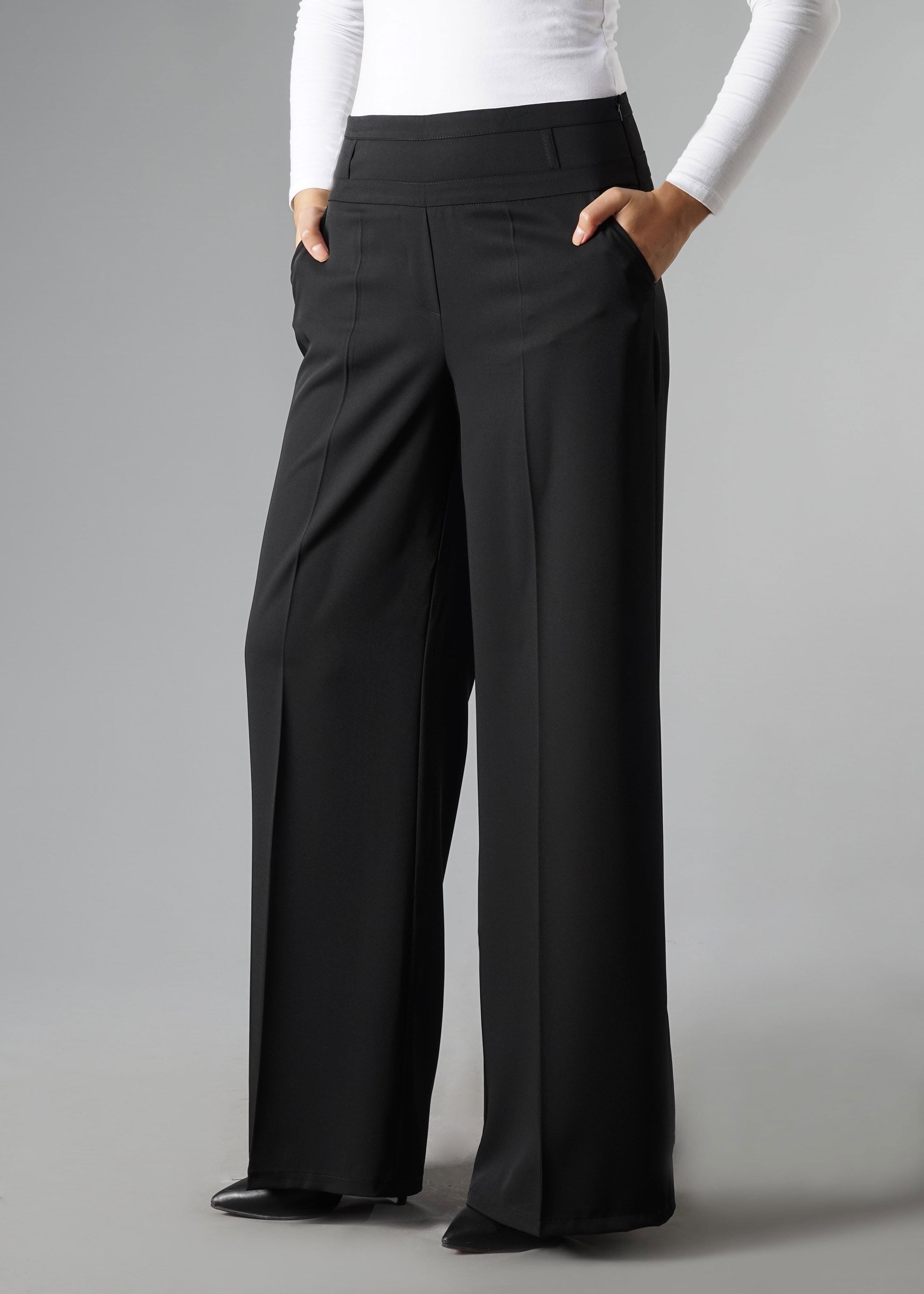 Tesettür giyim SİYAH 7032 Sarah Tesettür Pantolon 40/48 TEK38