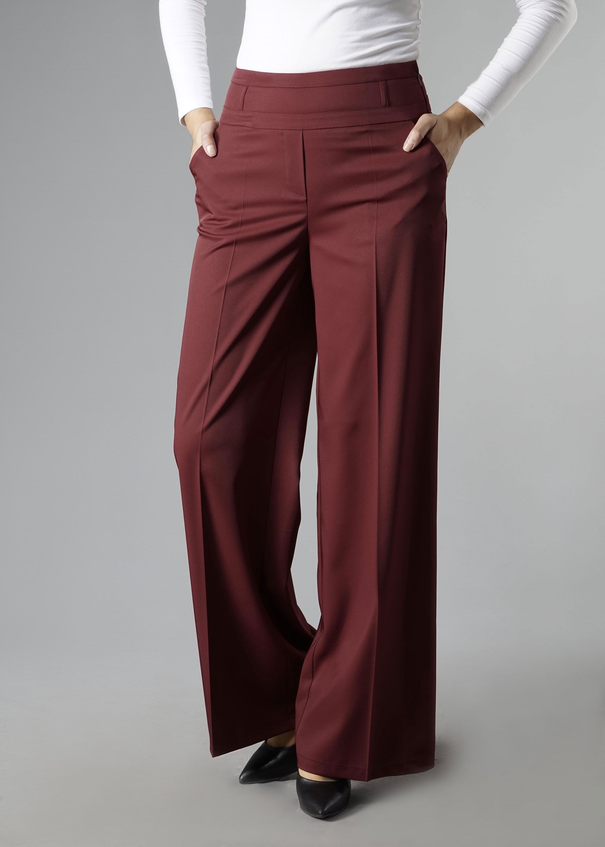 Tesettür giyim BORDO 7032 Sarah Tesettür Pantolon 40/48 TEK38