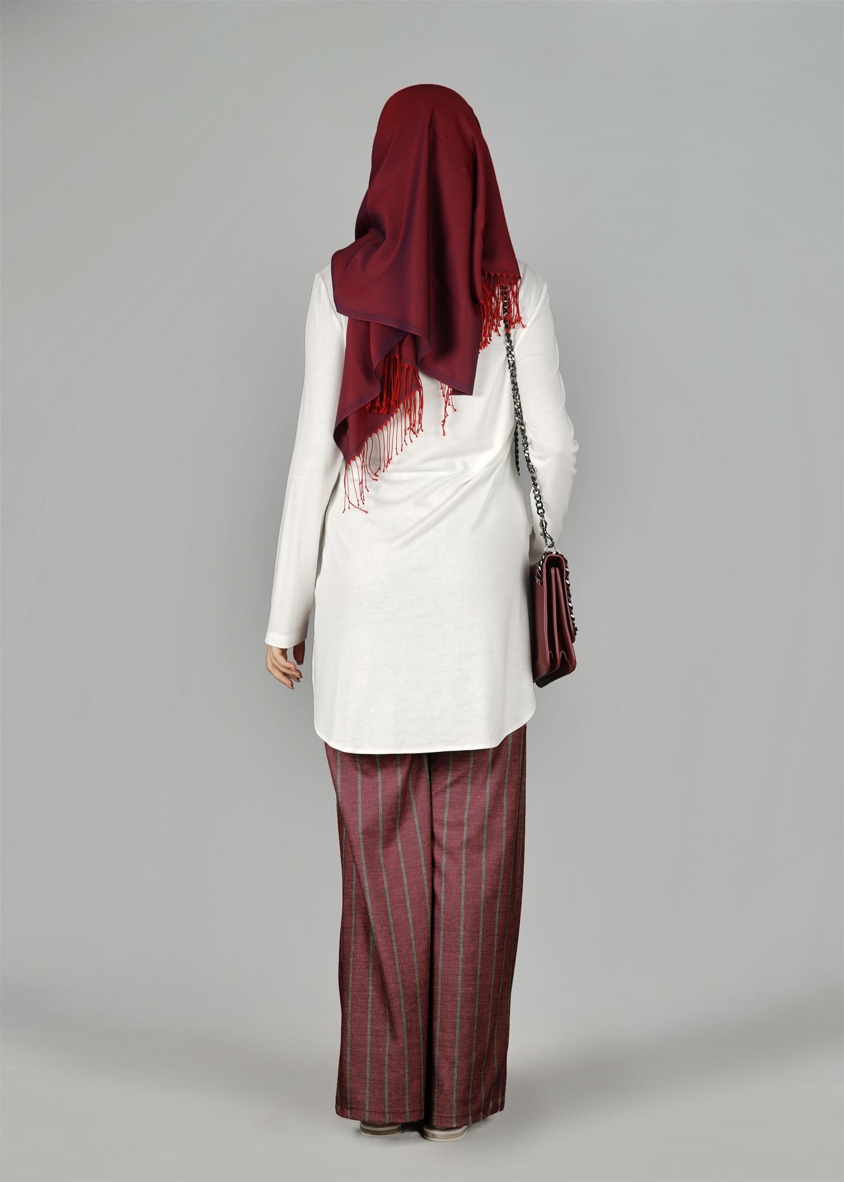 Tesettür giyim BORDO 7034 Queen 11029 Tesettür Pantolon 38/46 TEK36