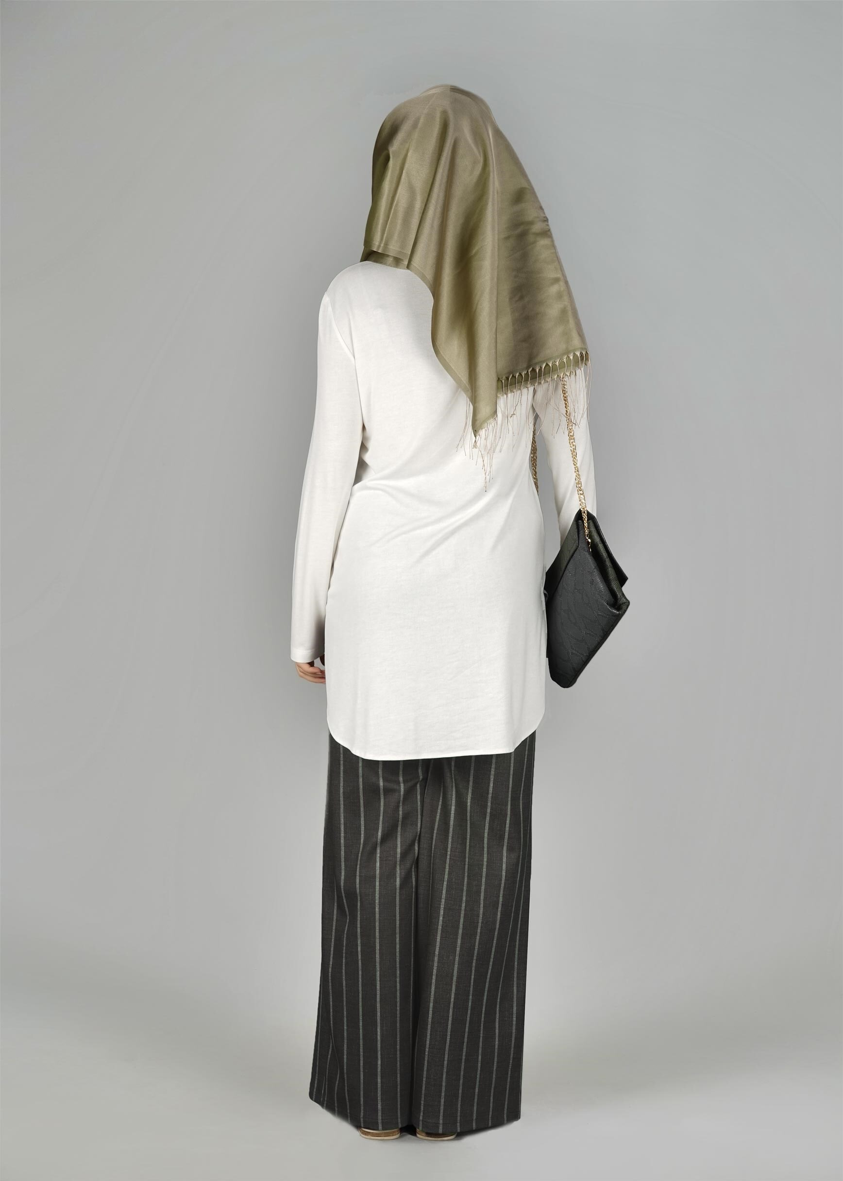 Tesettür giyim GRİ 7034 Queen 11029 Tesettür Pantolon 38/46 TEK36