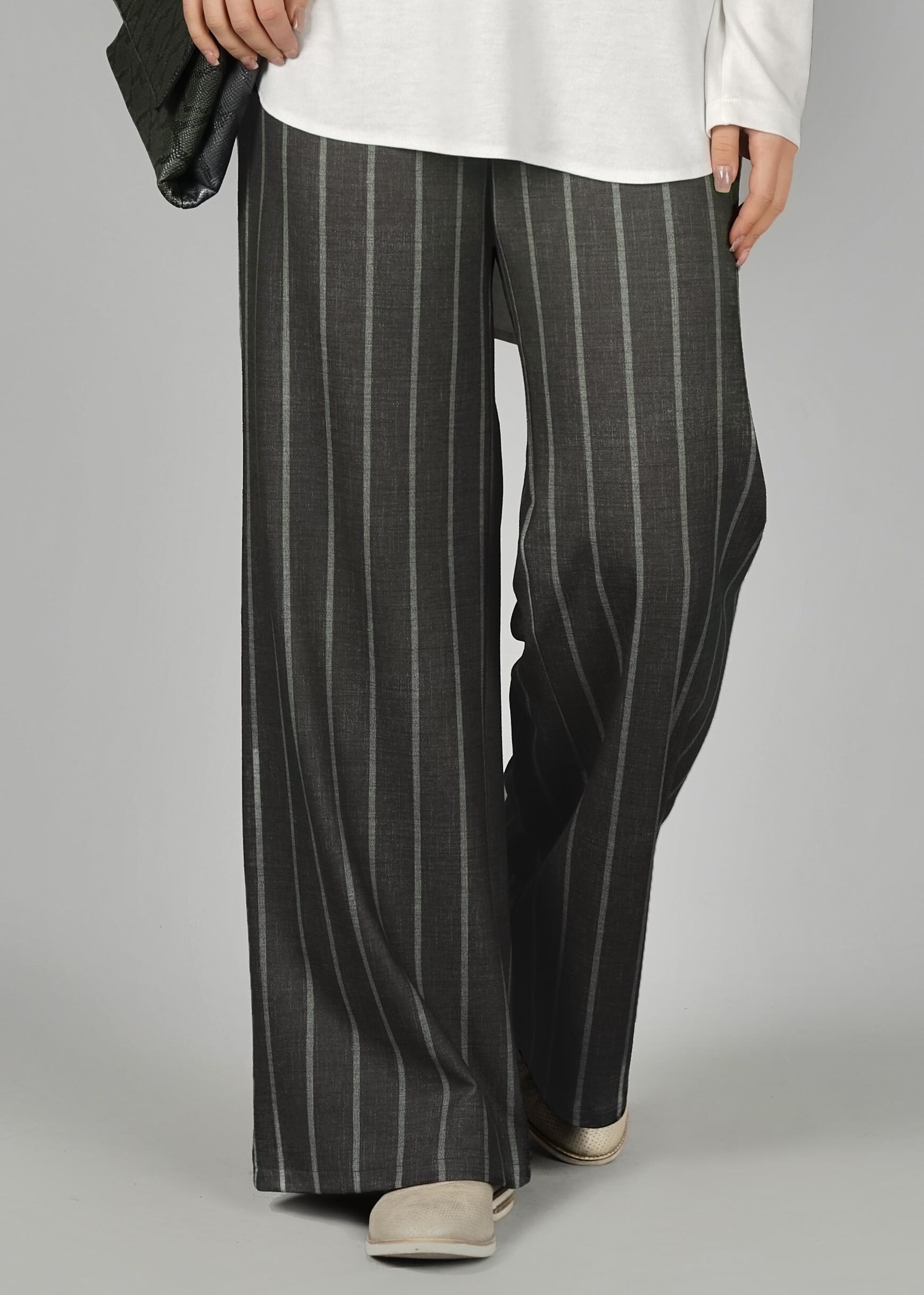 Tesettür giyim GRİ 7034 Queen 11029 Tesettür Pantolon 38/46 TEK36