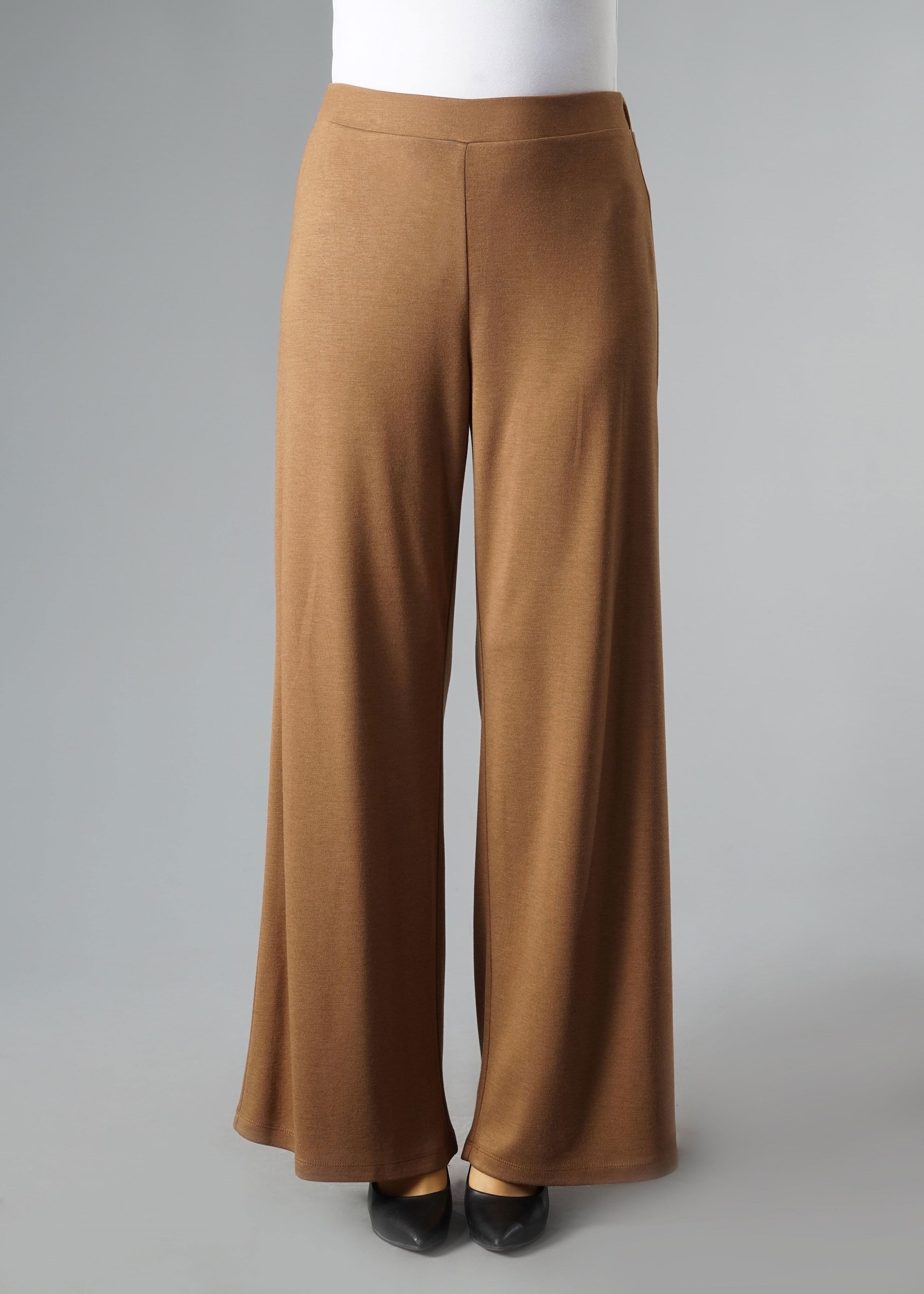 Tesettür giyim KAHVE 7035 Akasya Örme Tesettür Pantolon 40/48 TEK38