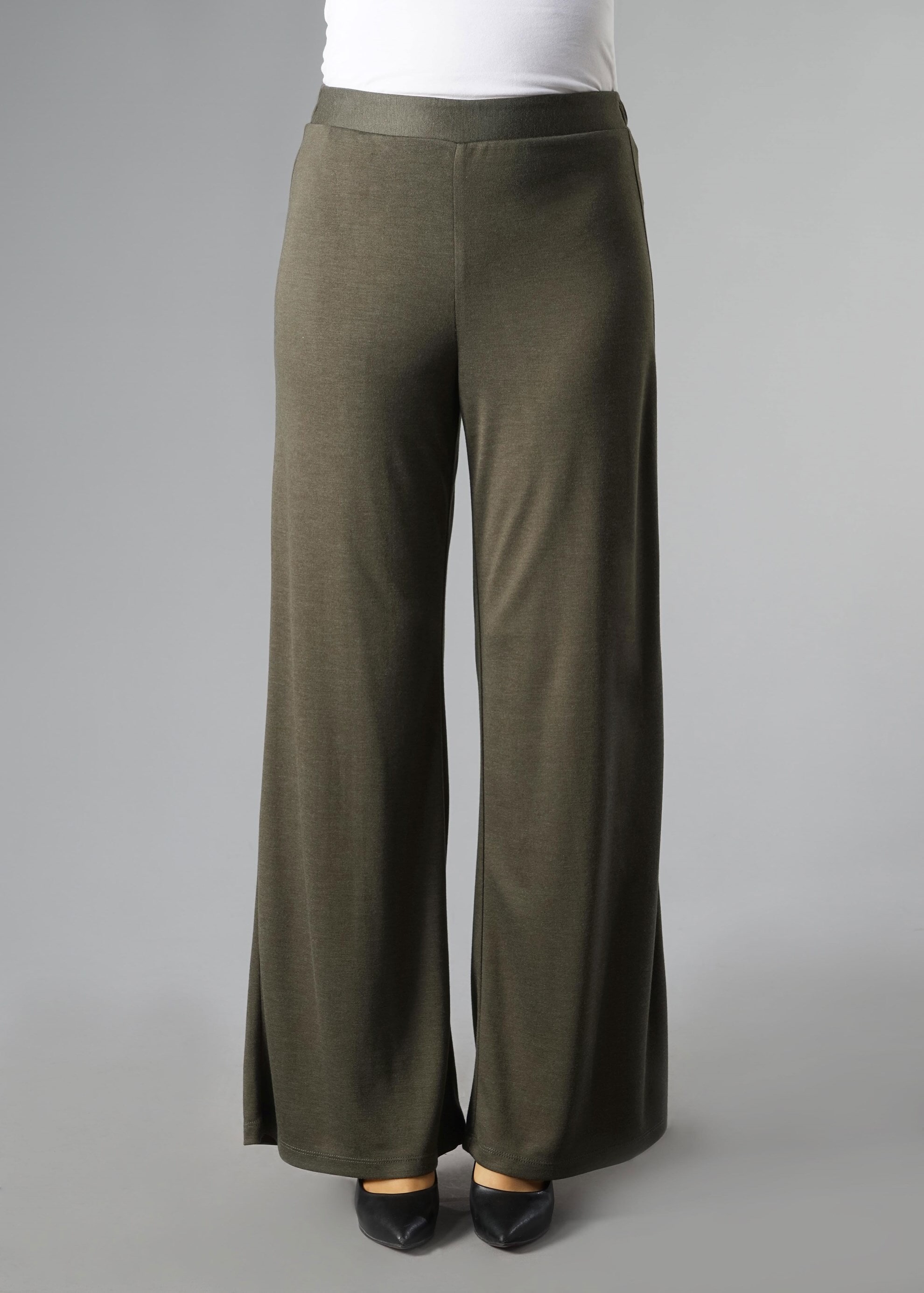 Tesettür giyim HAKİ 7035 Akasya Örme Tesettür Pantolon 40/48 TEK38