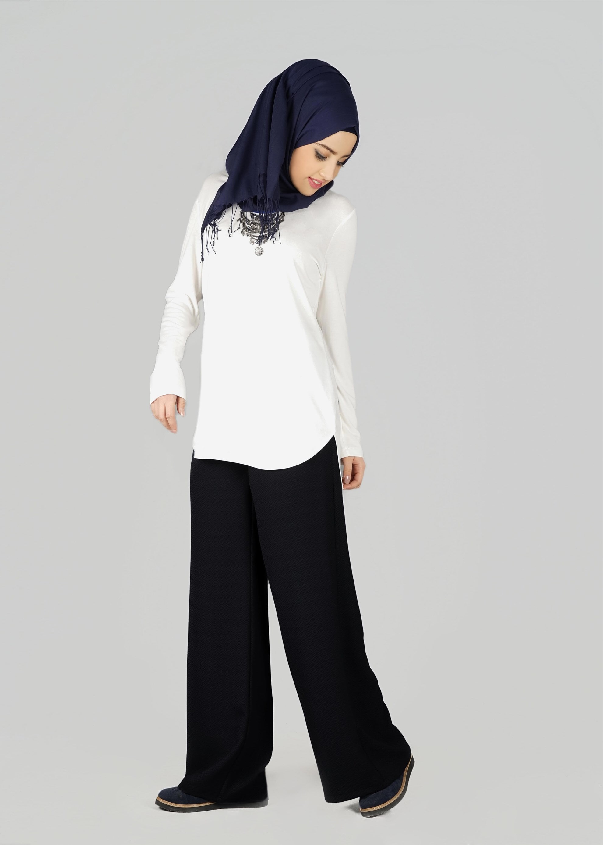 Tesettür giyim SİYAH 7038 Nazenin 9008 Tesettür Pantolon 40/48 TEK38