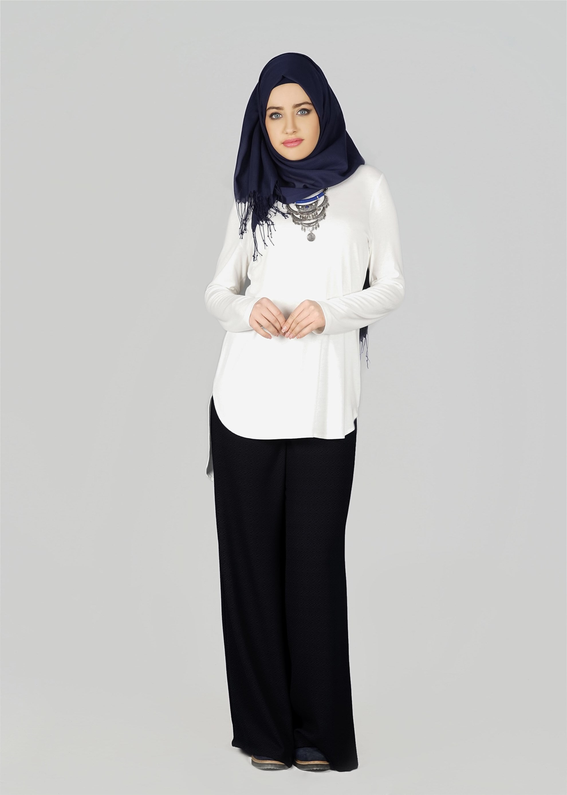 Tesettür giyim SİYAH 7038 Nazenin 9008 Tesettür Pantolon 40/48 TEK38