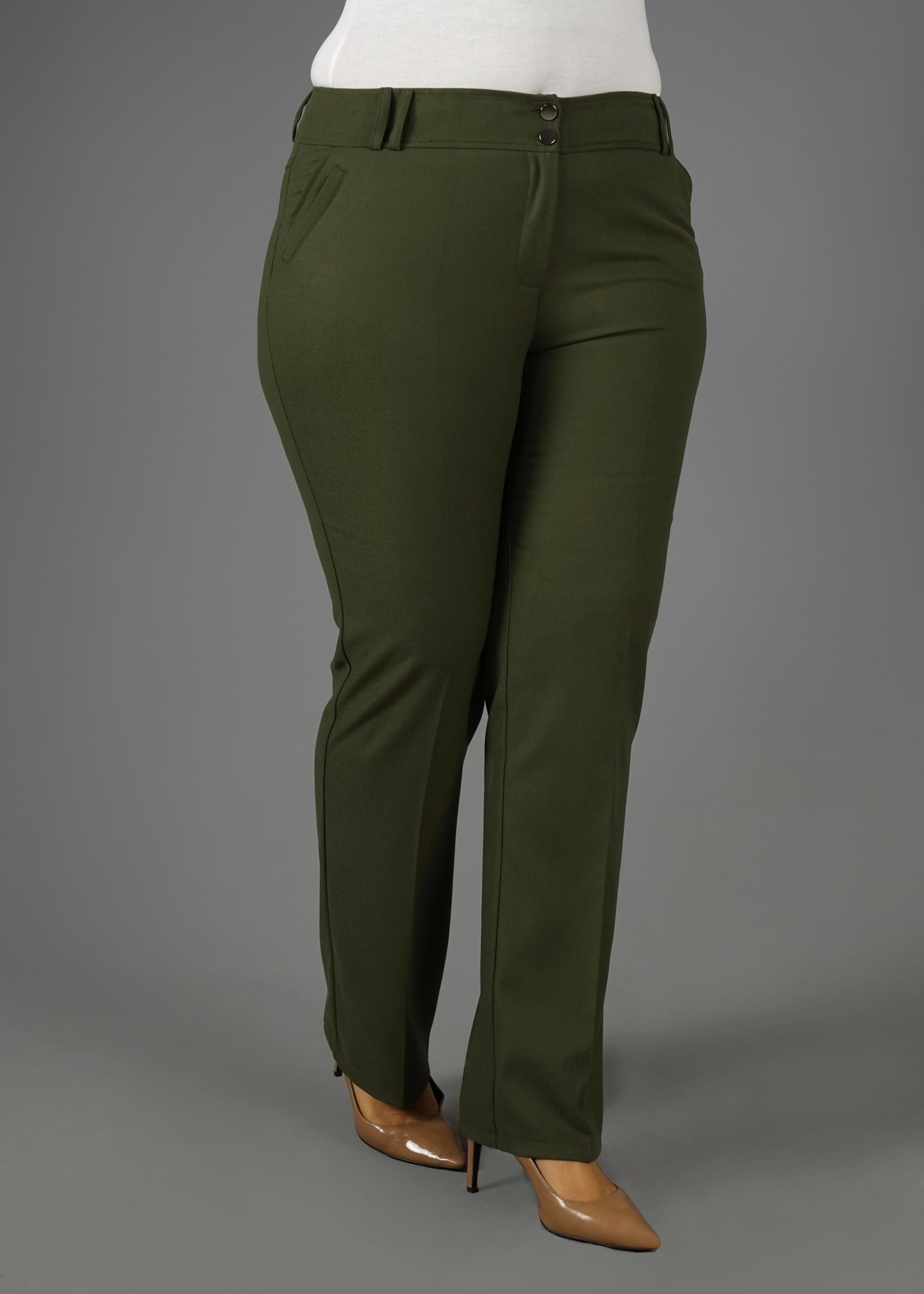 Tesettür giyim HAKİ 7039 Orka Tesettür Pantolon 42/50 TEK40