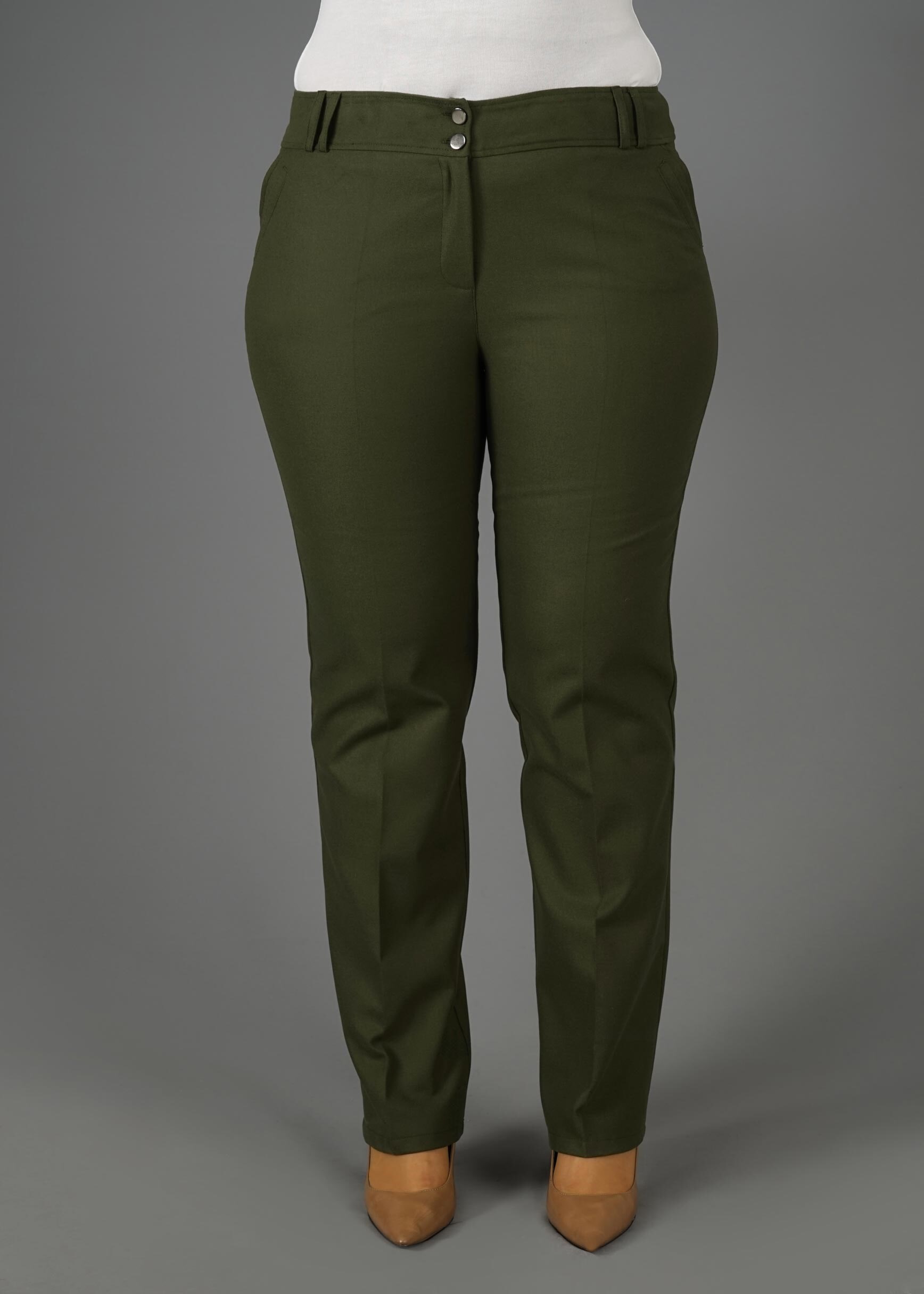 Tesettür giyim HAKİ 7039 Orka Tesettür Pantolon 42/50 TEK40