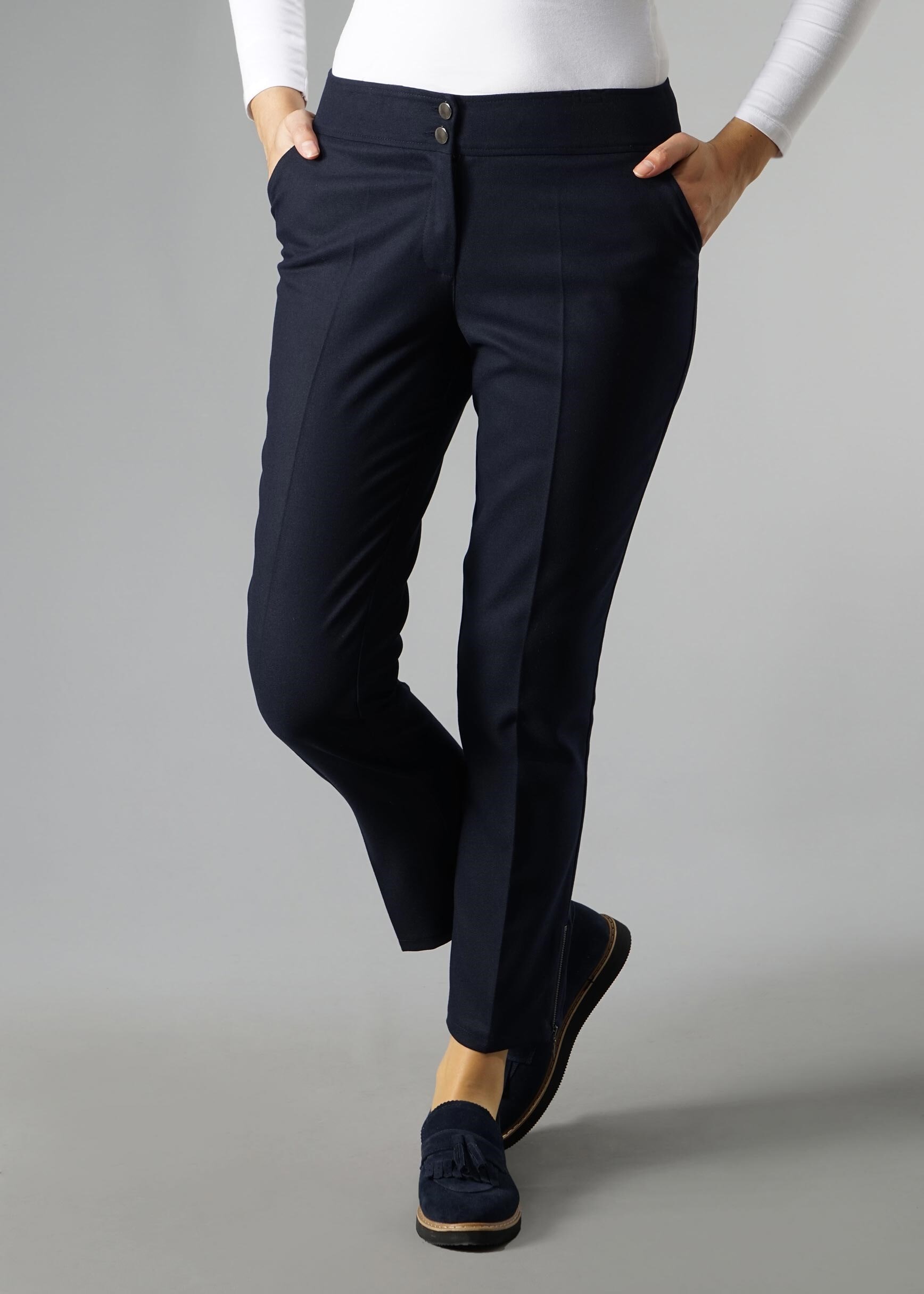 Tesettür giyim LACİVERT BİLEK KISMI FERMUARLI PANTOLON 7043