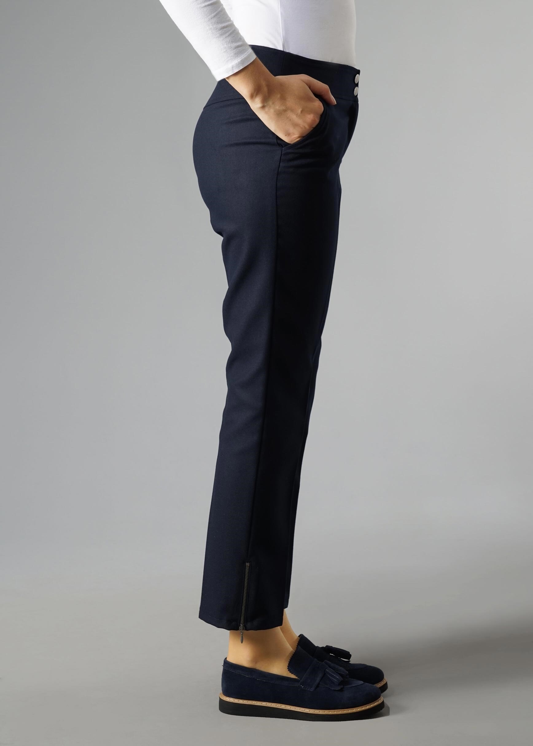 Tesettür giyim LACİVERT BİLEK KISMI FERMUARLI PANTOLON 7043