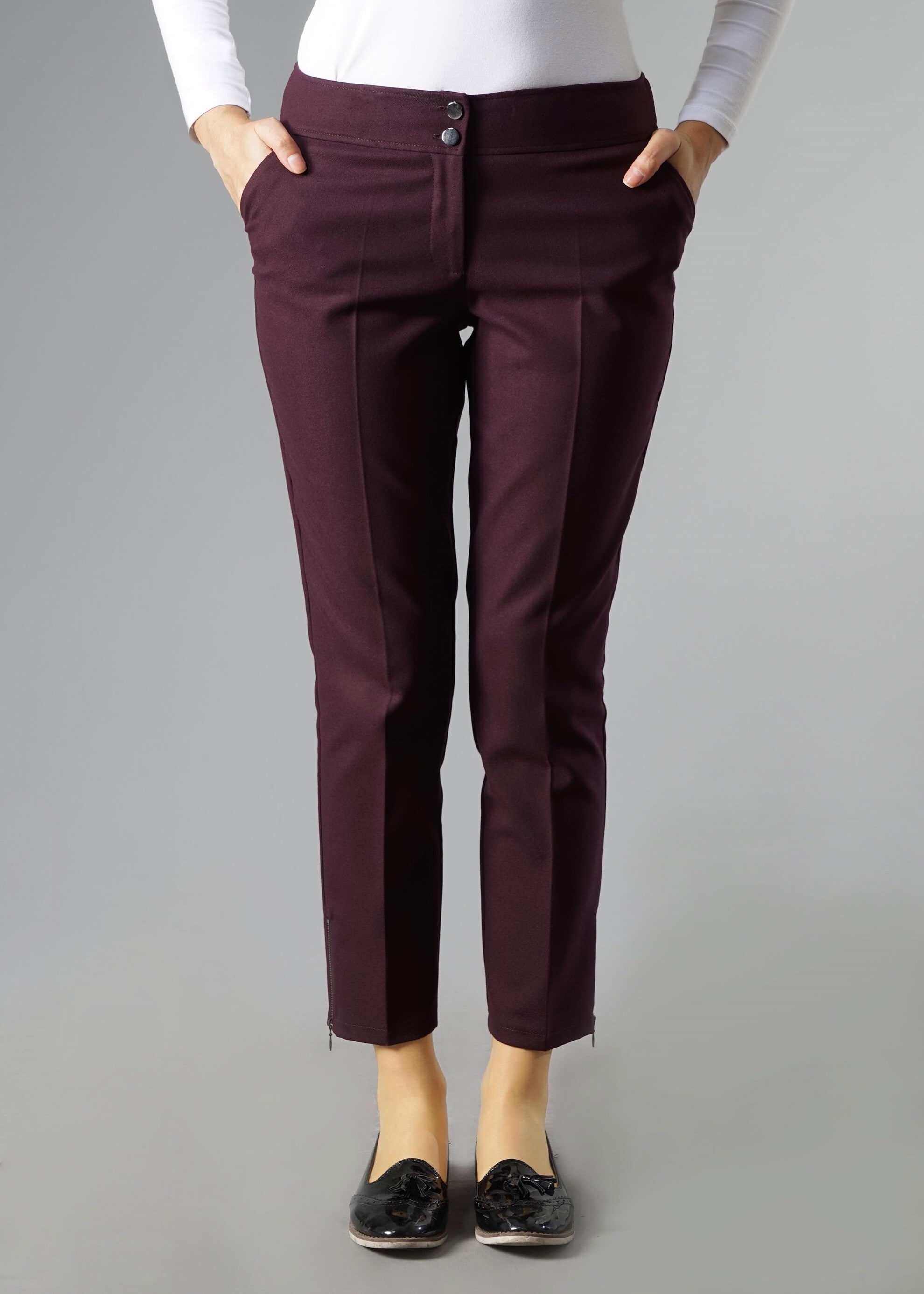 Tesettür giyim MÜRDÜM BİLEK KISMI FERMUARLI PANTOLON 7043