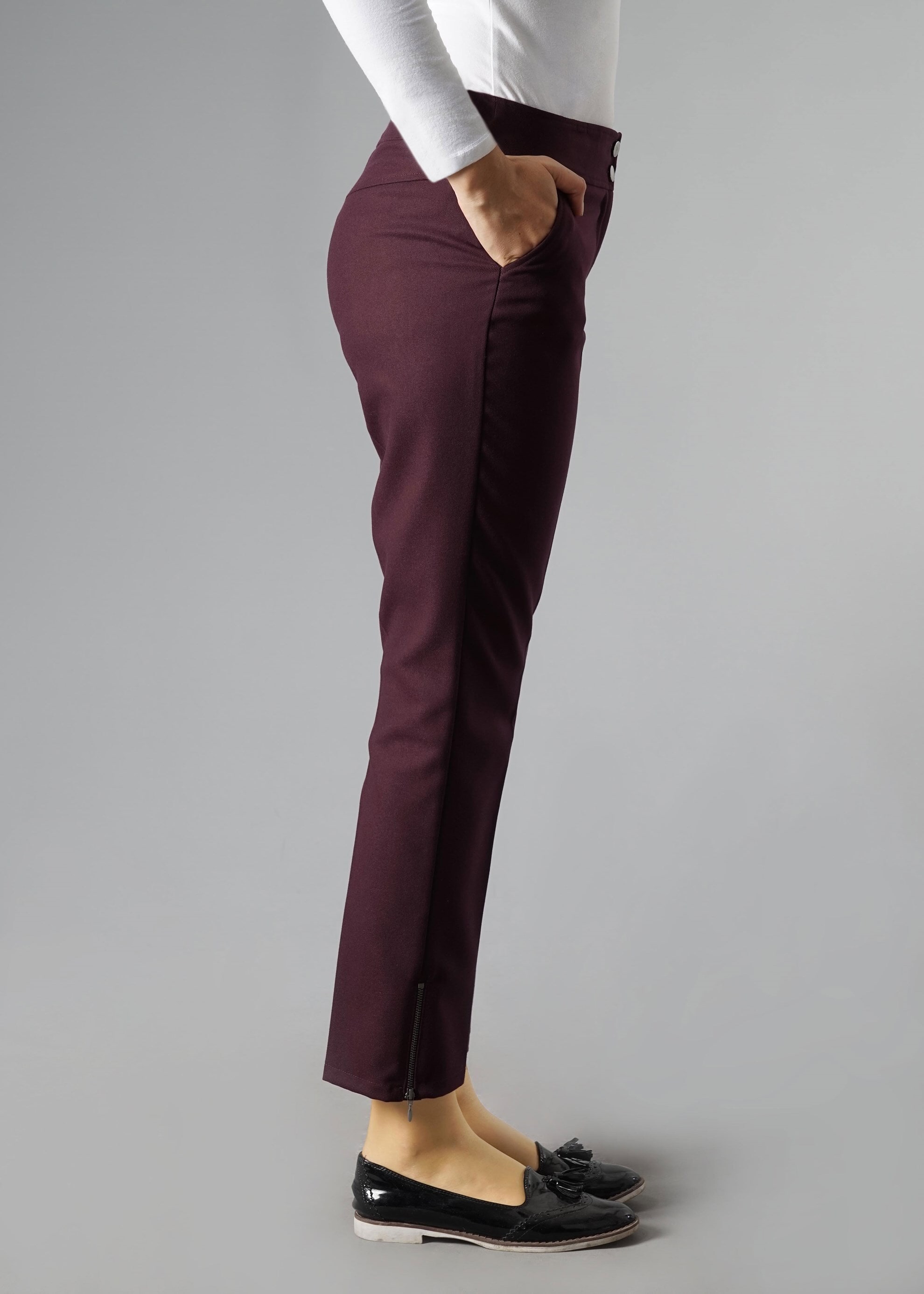 Tesettür giyim MÜRDÜM BİLEK KISMI FERMUARLI PANTOLON 7043