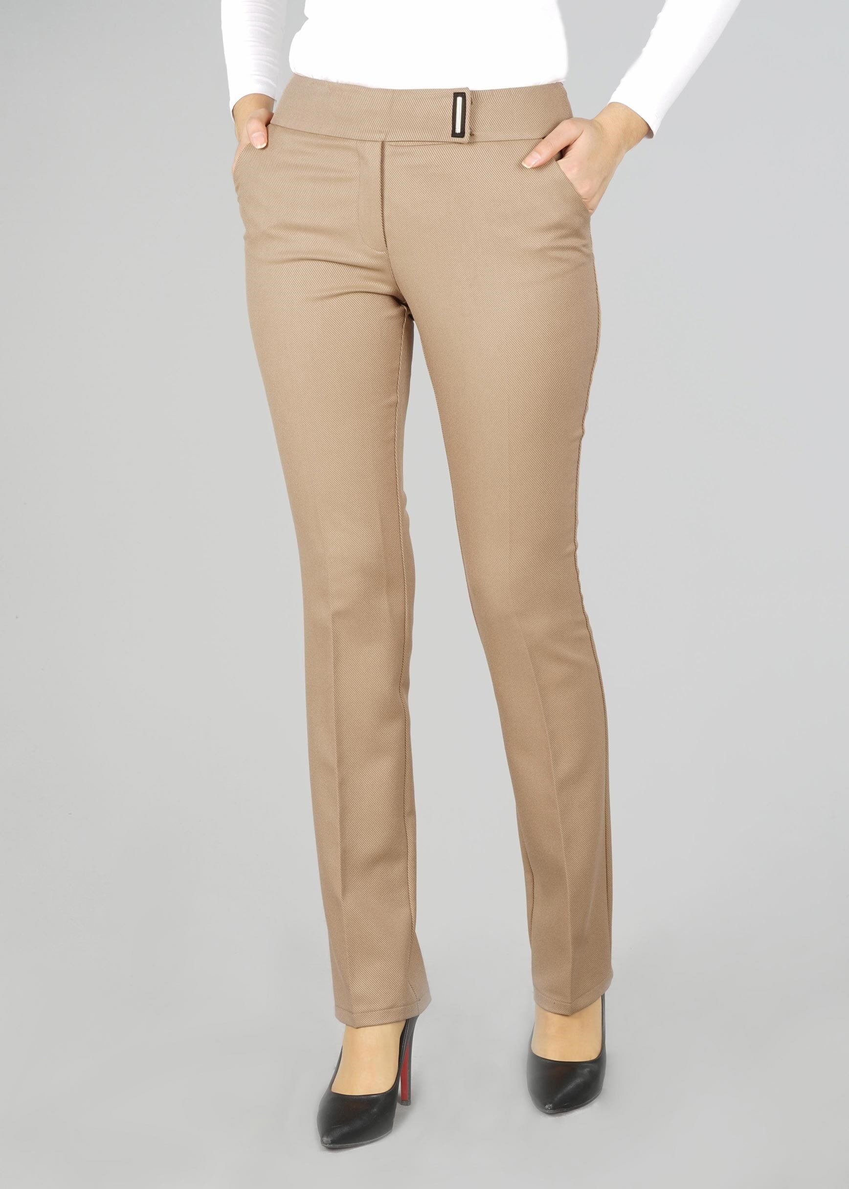 Tesettür giyim KAHVE BEL AKSESUARLI PANTOLON 7046