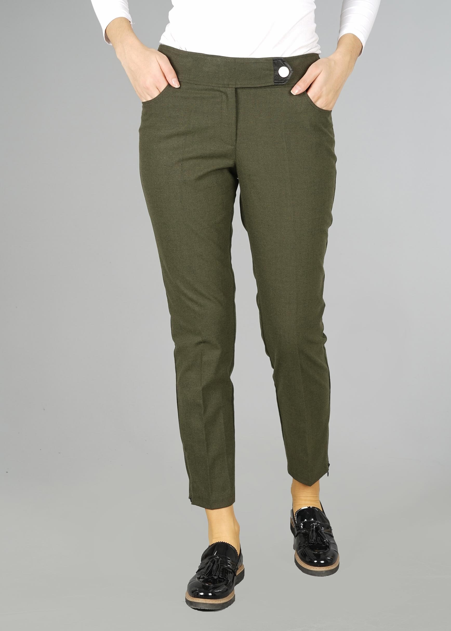 Tesettür giyim HAKİ DÜZ PANTOLON 7048