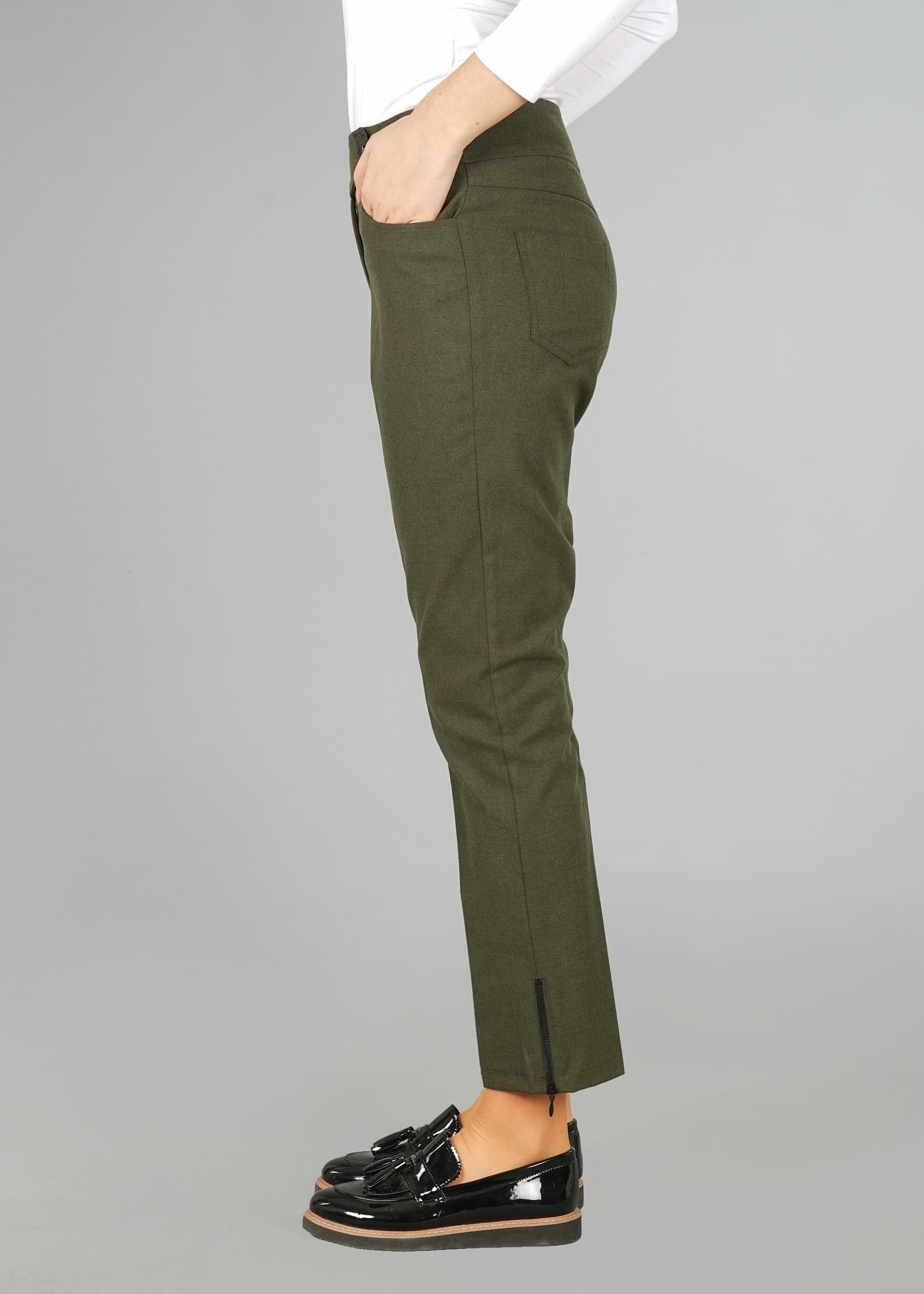 Tesettür giyim HAKİ DÜZ PANTOLON 7048