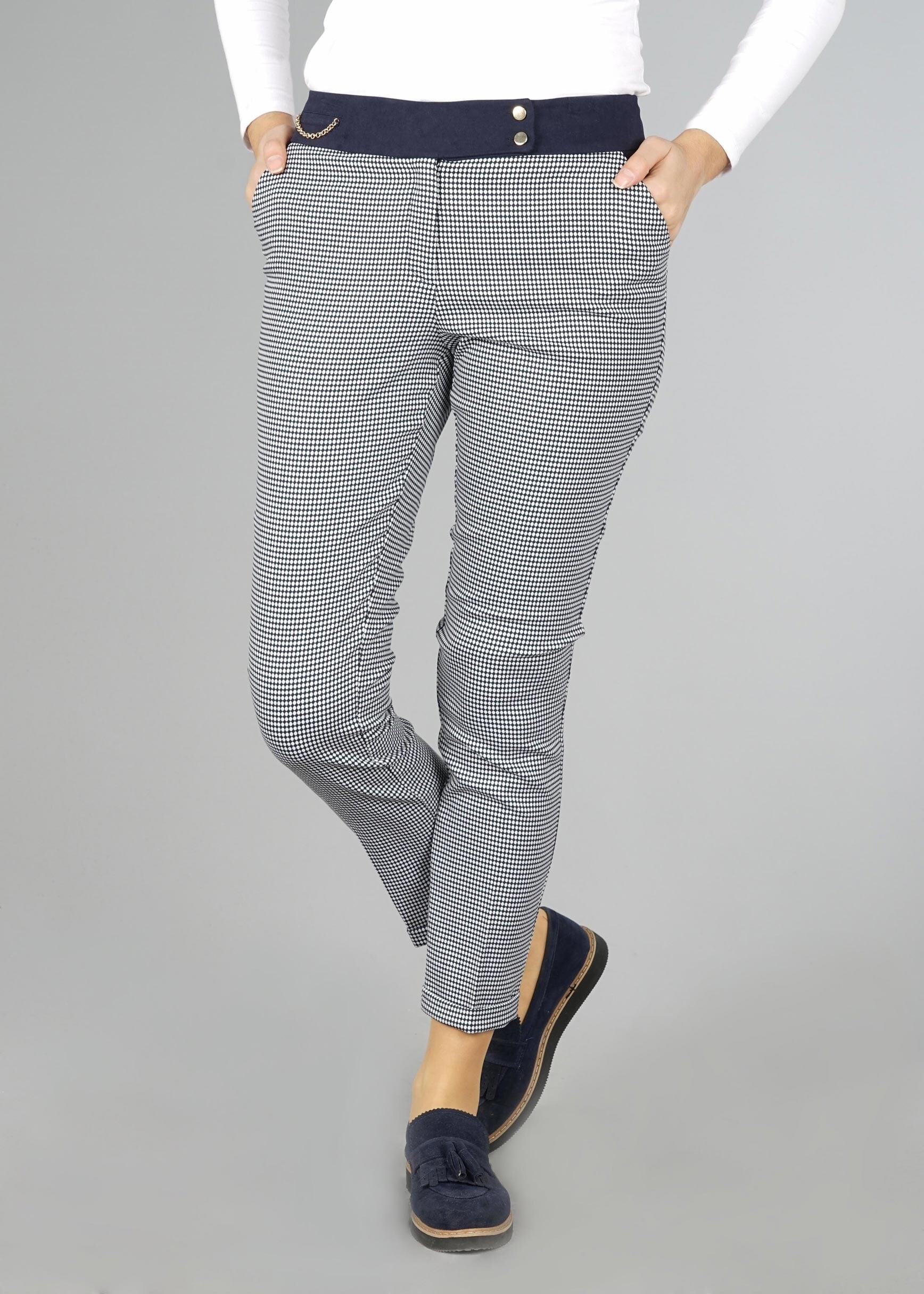 Tesettür giyim LACİVERT PÖTİKARE DESENLİ PANTOLON 7057