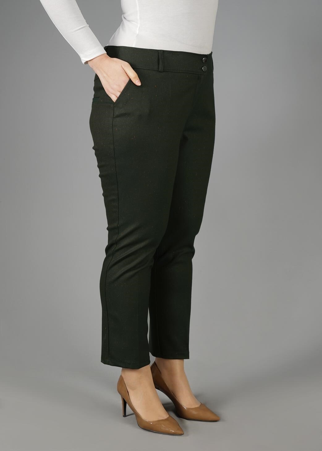 Tesettür giyim YEŞİL KLASİK PANTOLON 7060