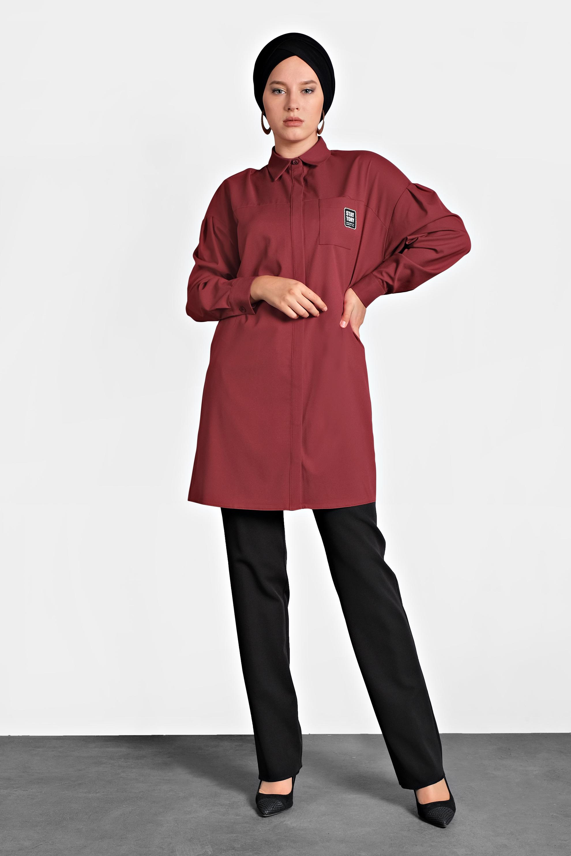 Tesettür giyim SİYAH BORU PAÇA KLASİK KESİM PANTOLON 7095 