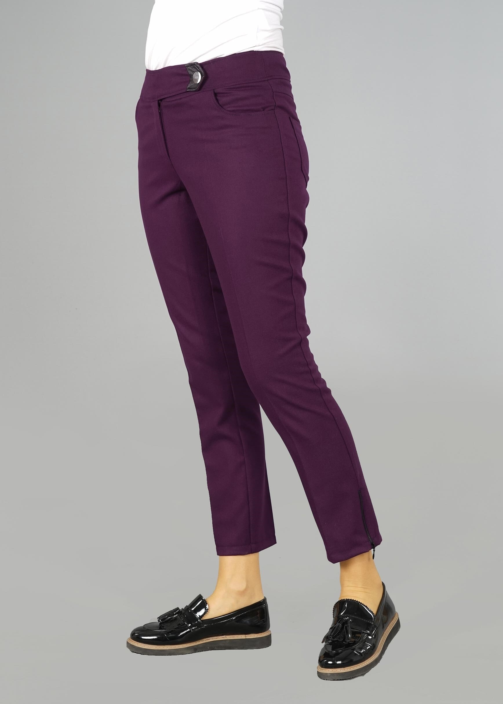 Tesettür giyim MOR KLASİK KESİM PANTOLON 7048-1 