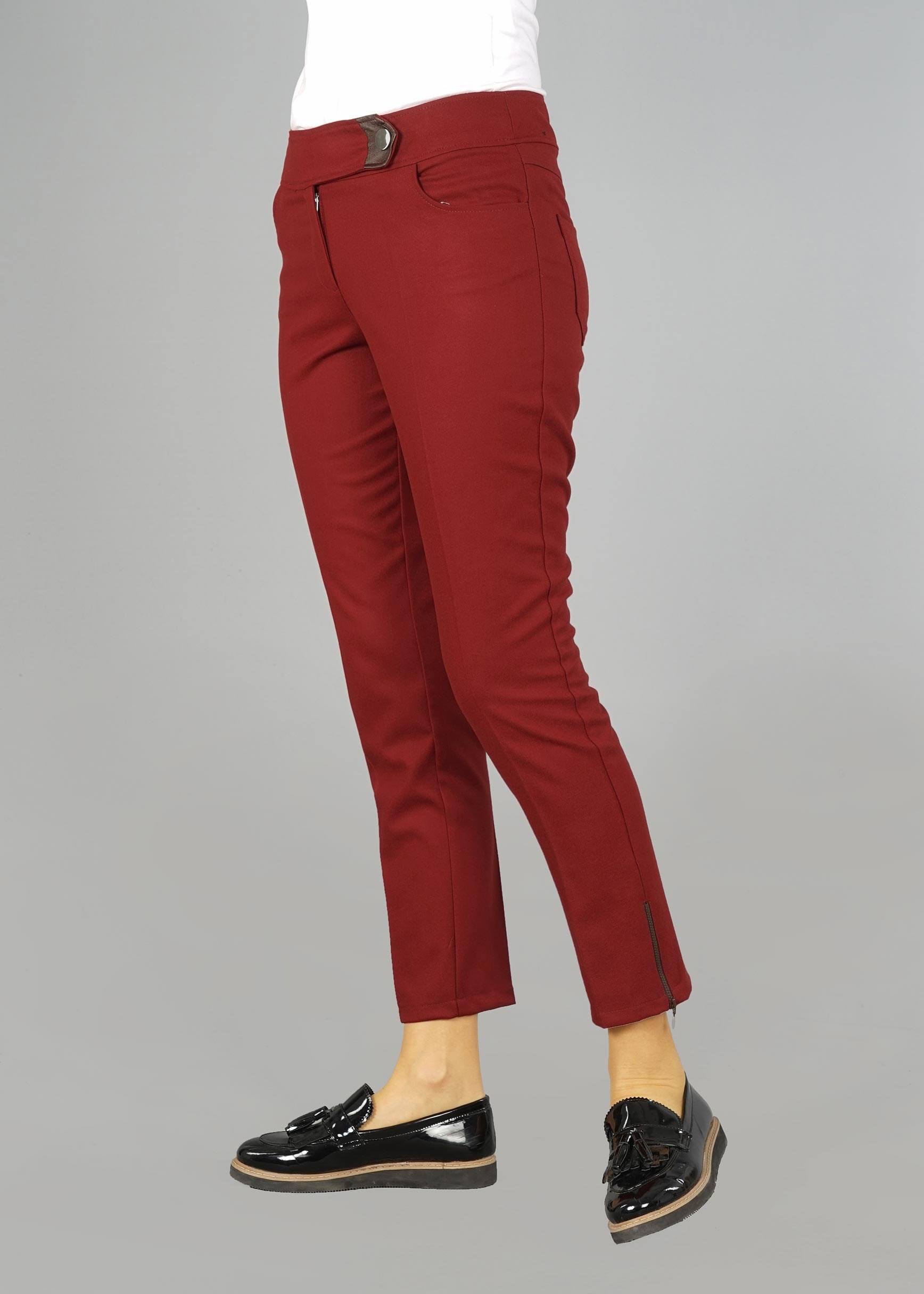 Tesettür giyim TURUNCU KLASİK KESİM PANTOLON 7048-1 