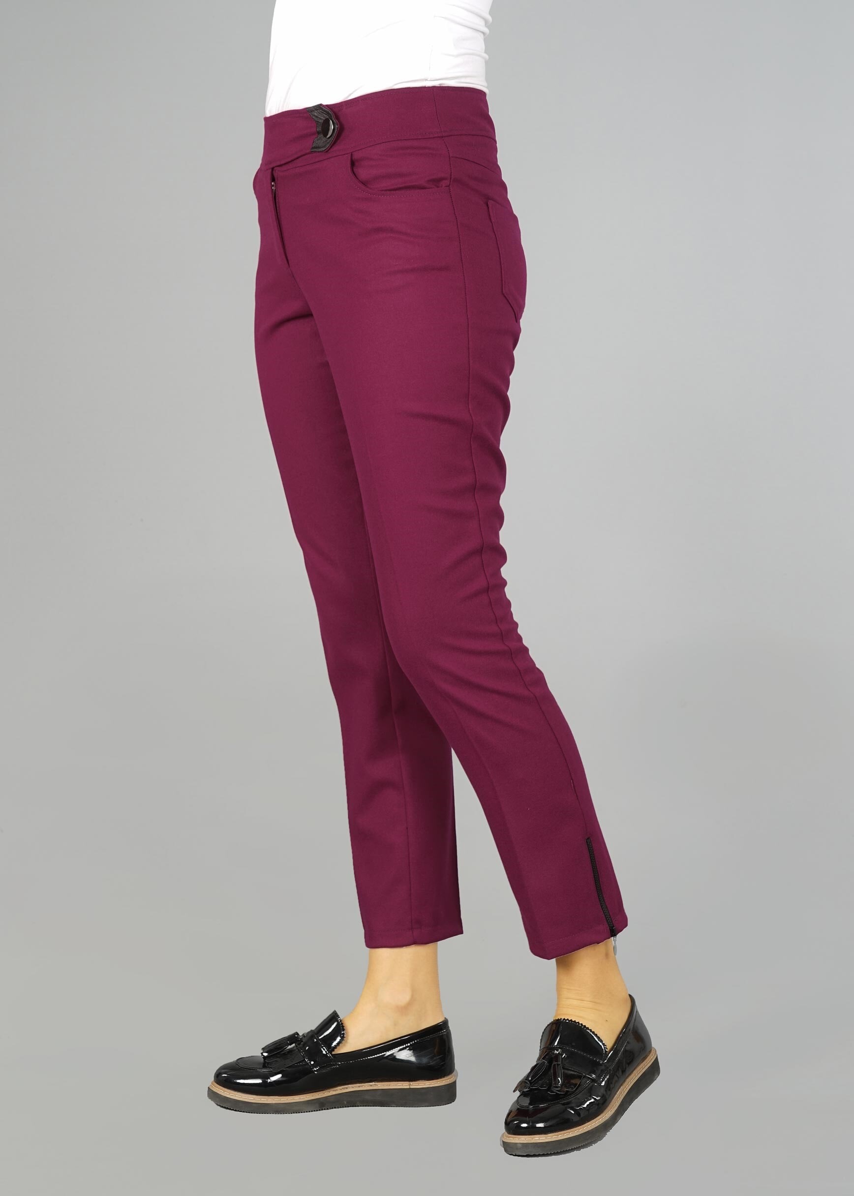 Tesettür giyim MOR KLASİK KESİM PANTOLON 7048-1 