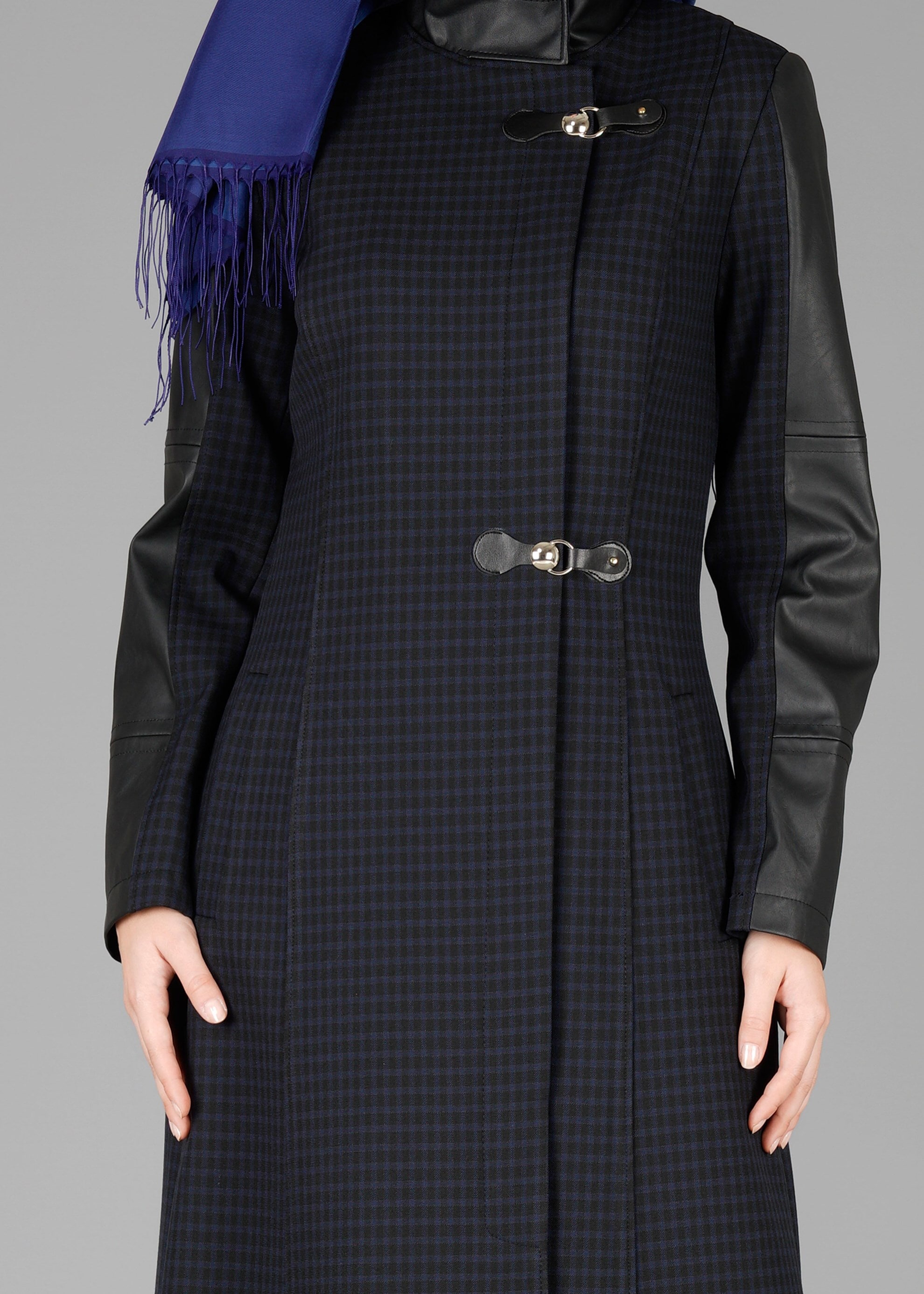 Tesettür giyim LACİVERT PÖTİKARE DESENLİ PARDESÜ 1874