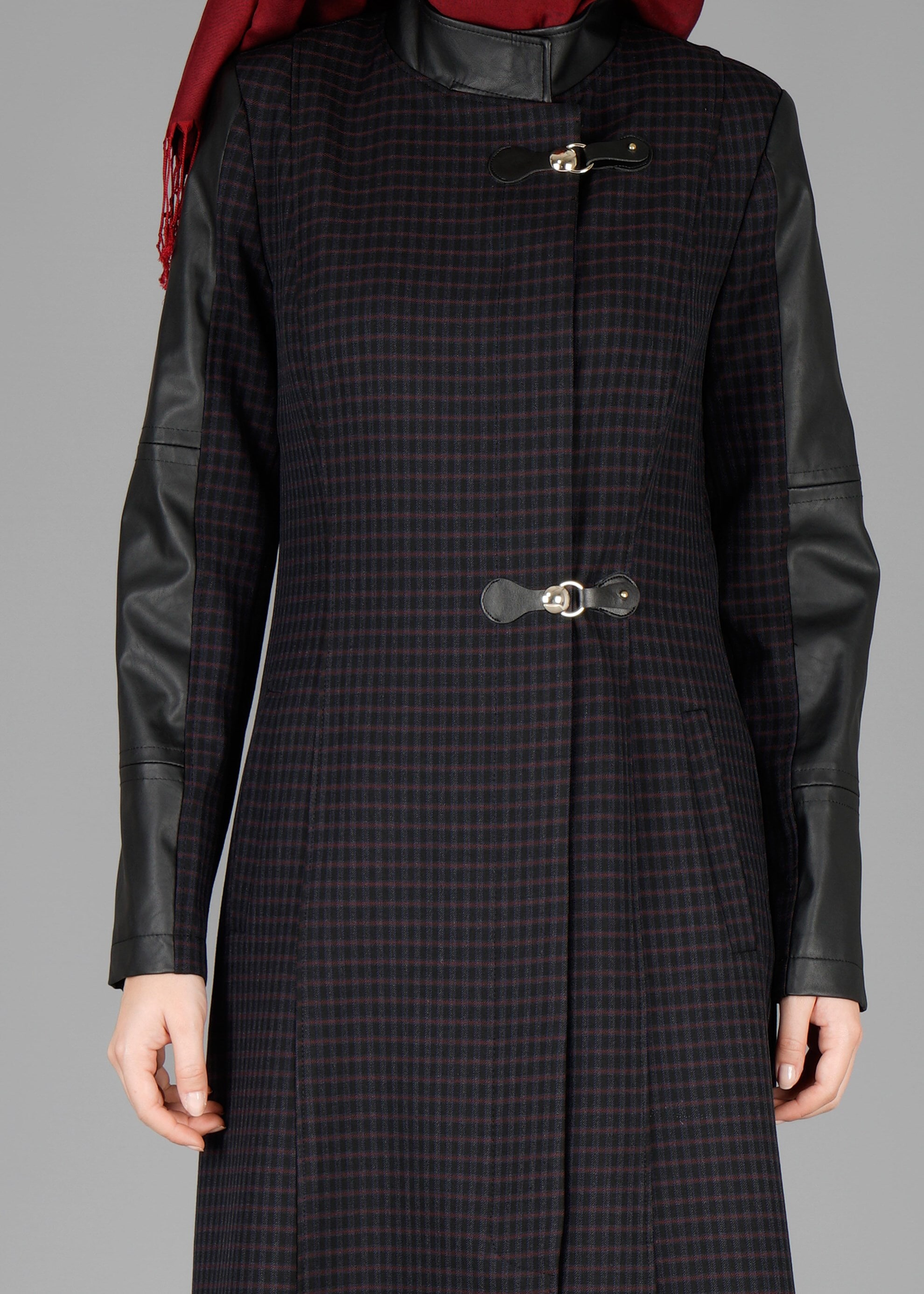 Tesettür giyim MÜRDÜM PÖTİKARE DESENLİ PARDESÜ 1874