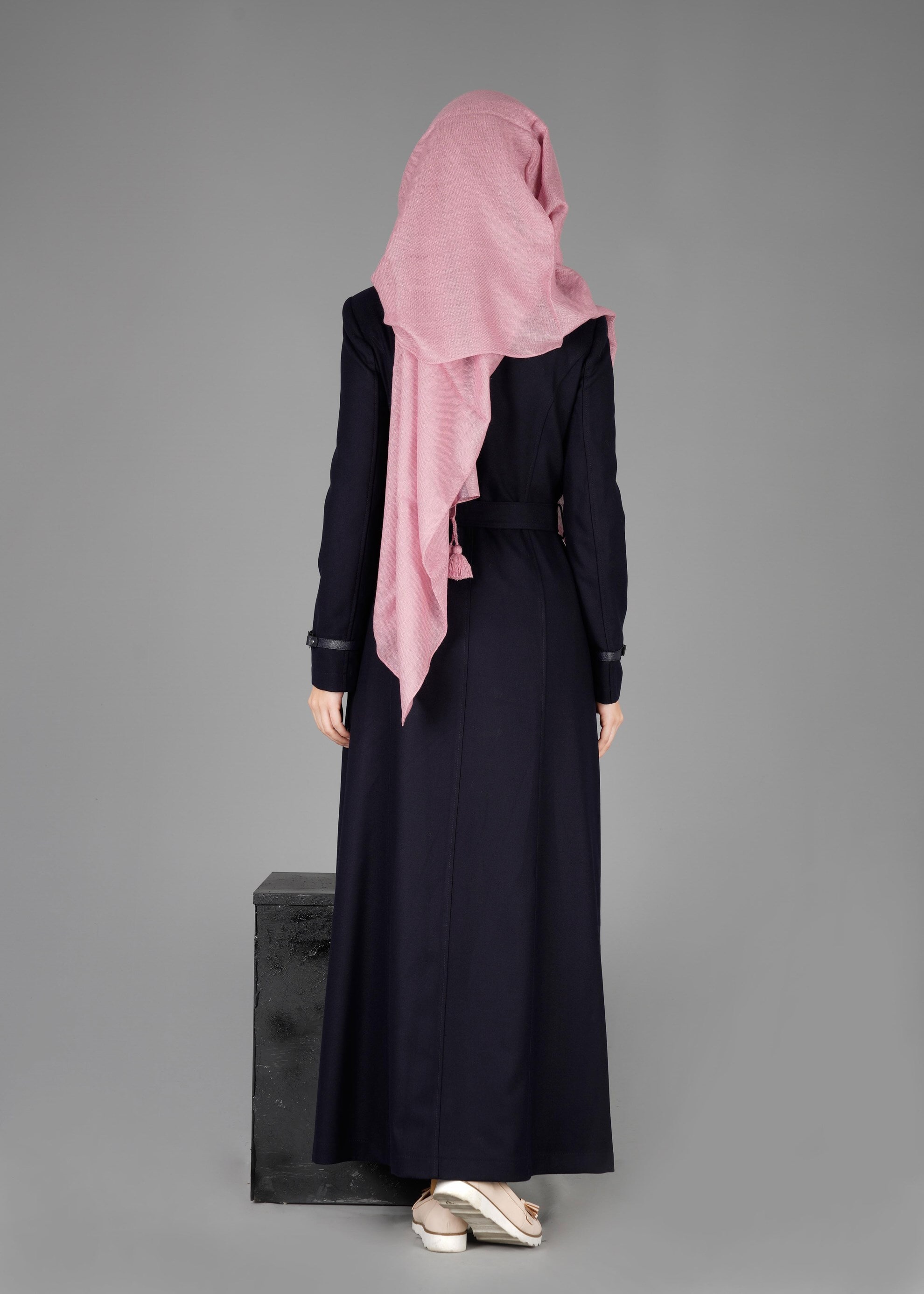 Tesettür giyim LACİVERT FERMUAR DETAYLI PARDESÜ 1876