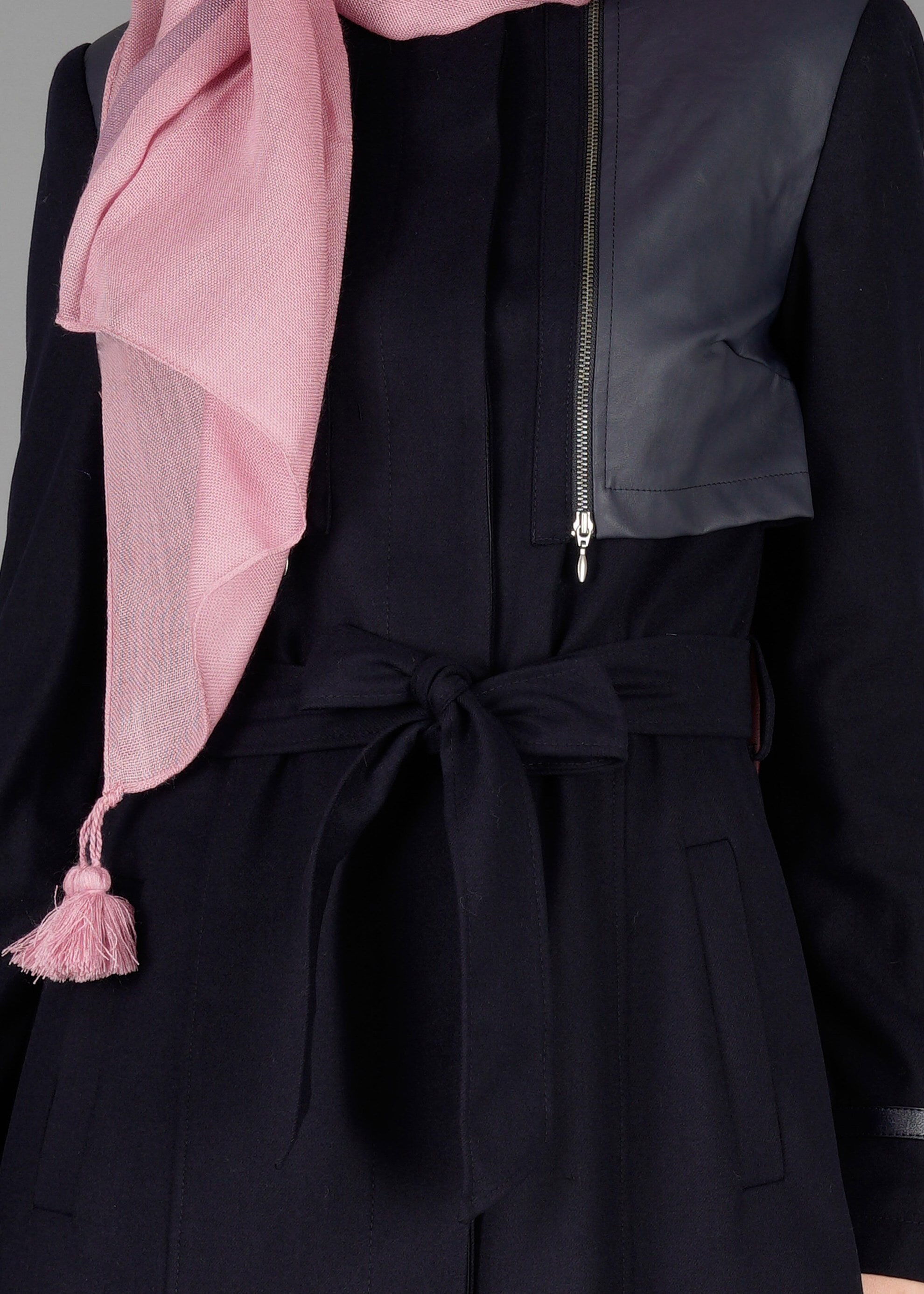 Tesettür giyim LACİVERT FERMUAR DETAYLI PARDESÜ 1876