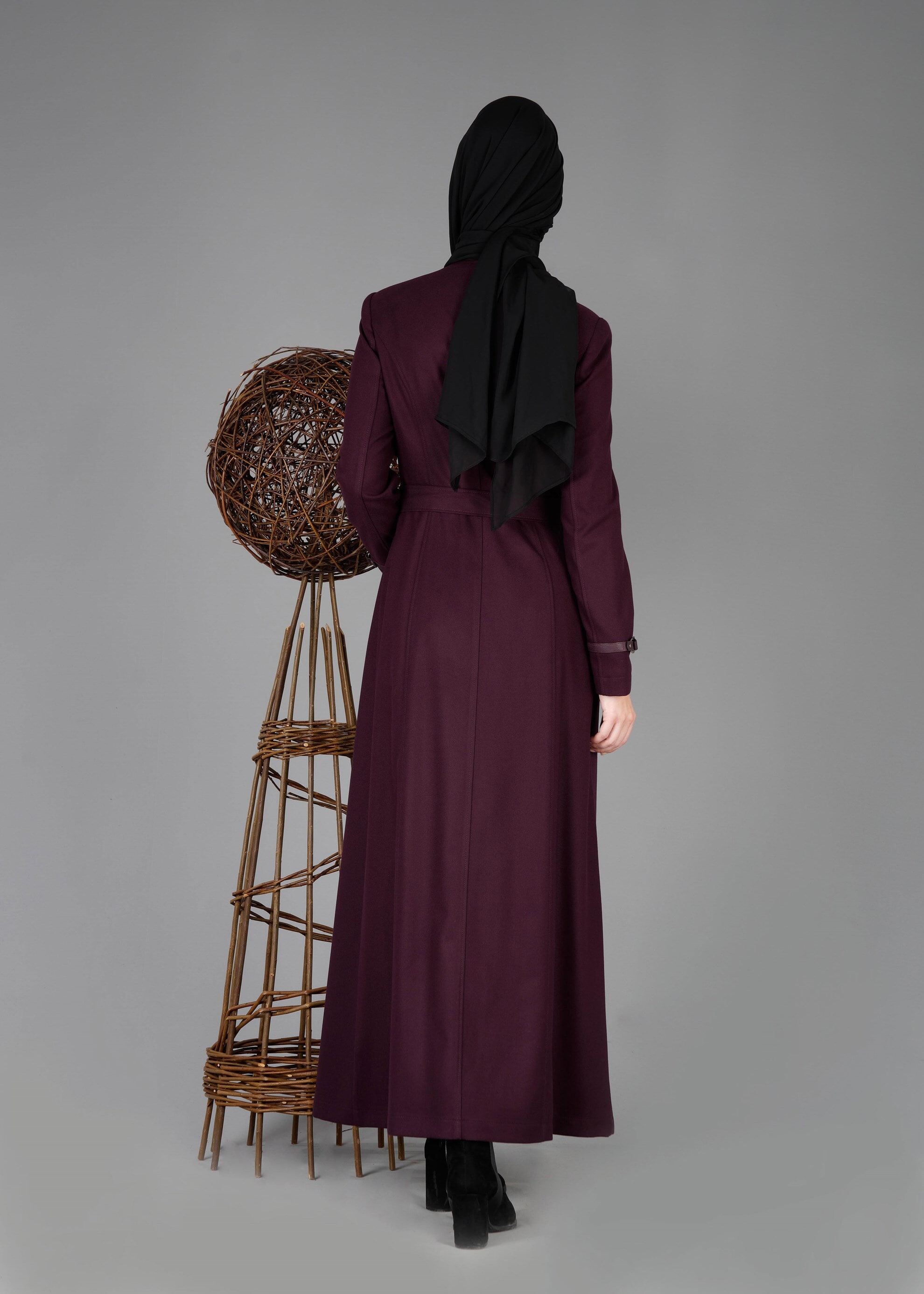 Tesettür giyim MÜRDÜM FERMUAR DETAYLI PARDESÜ 1876