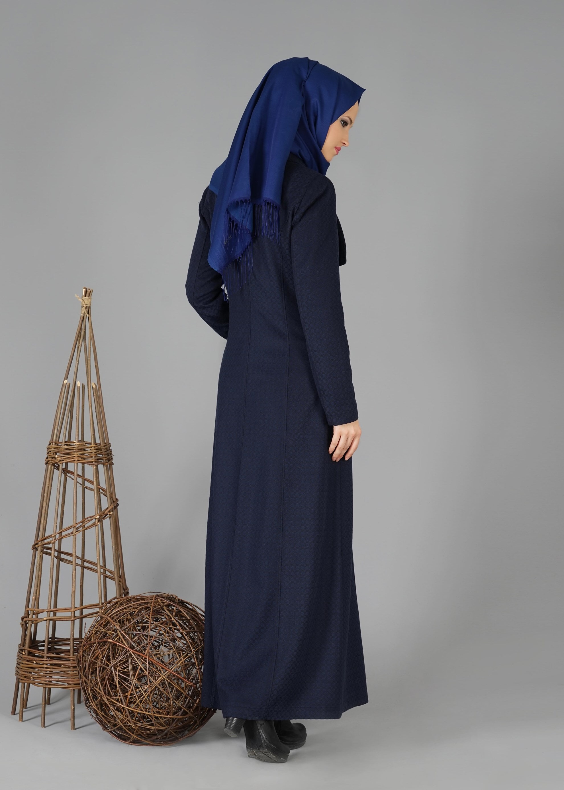 Tesettür giyim LACİVERT CEPLİ PARDESÜ 1885