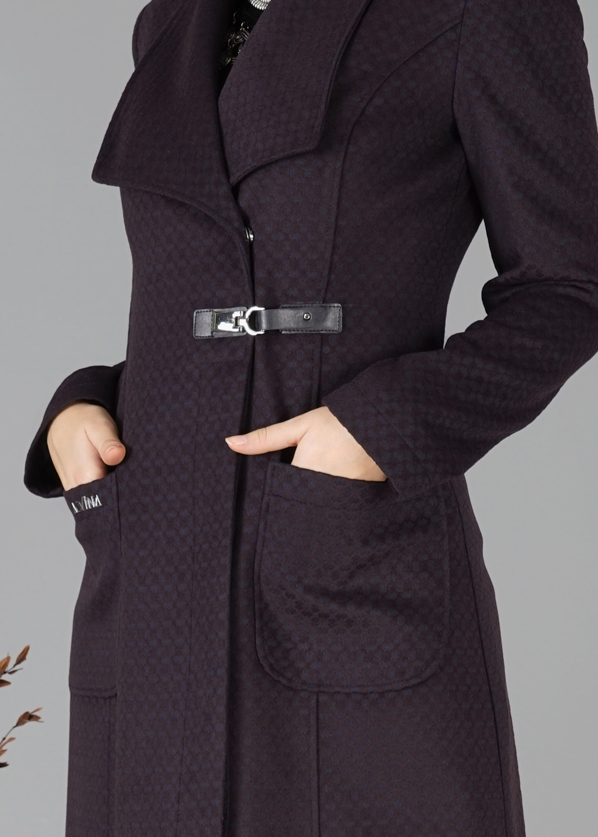 Tesettür giyim LACİVERT CEPLİ PARDESÜ 1885