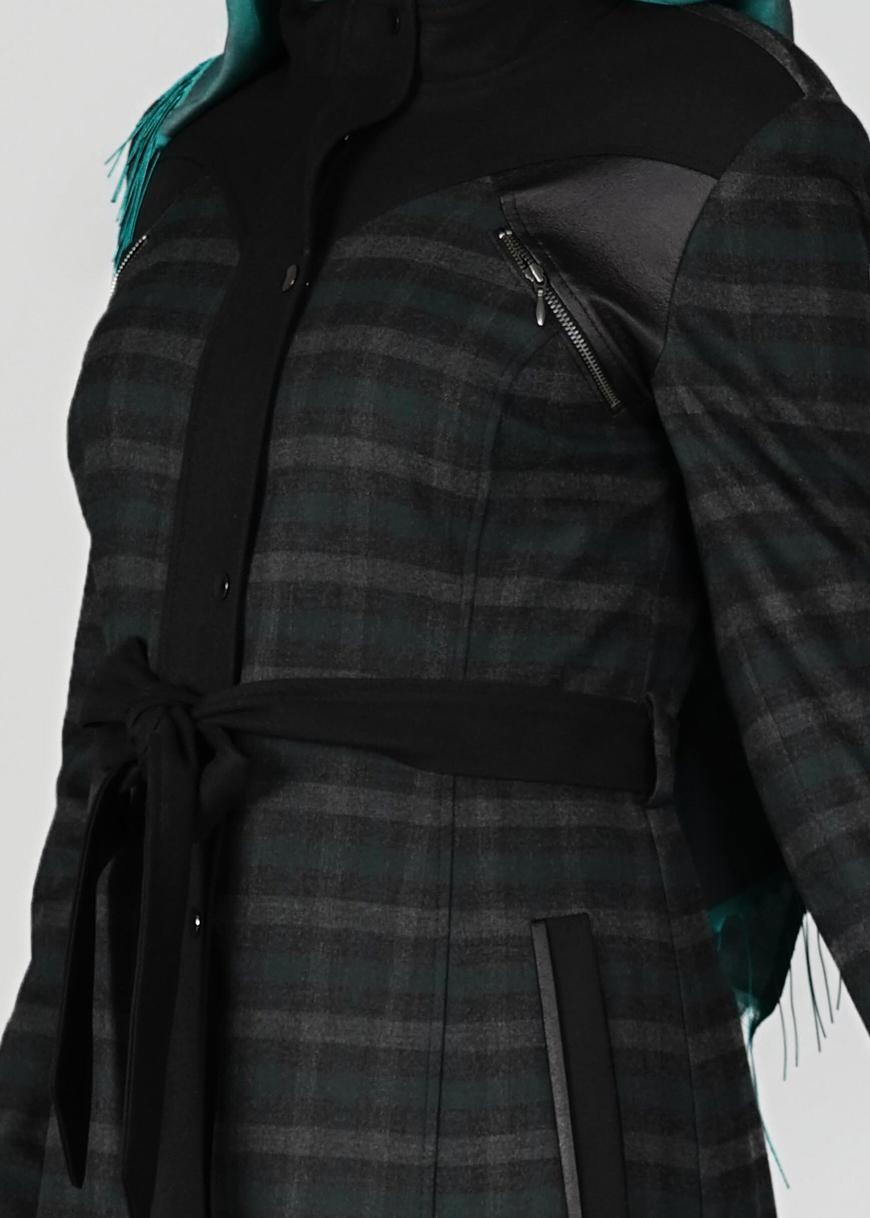 Tesettür giyim MAVİ ÇITÇITLI KARELİ PARDESÜ 1904