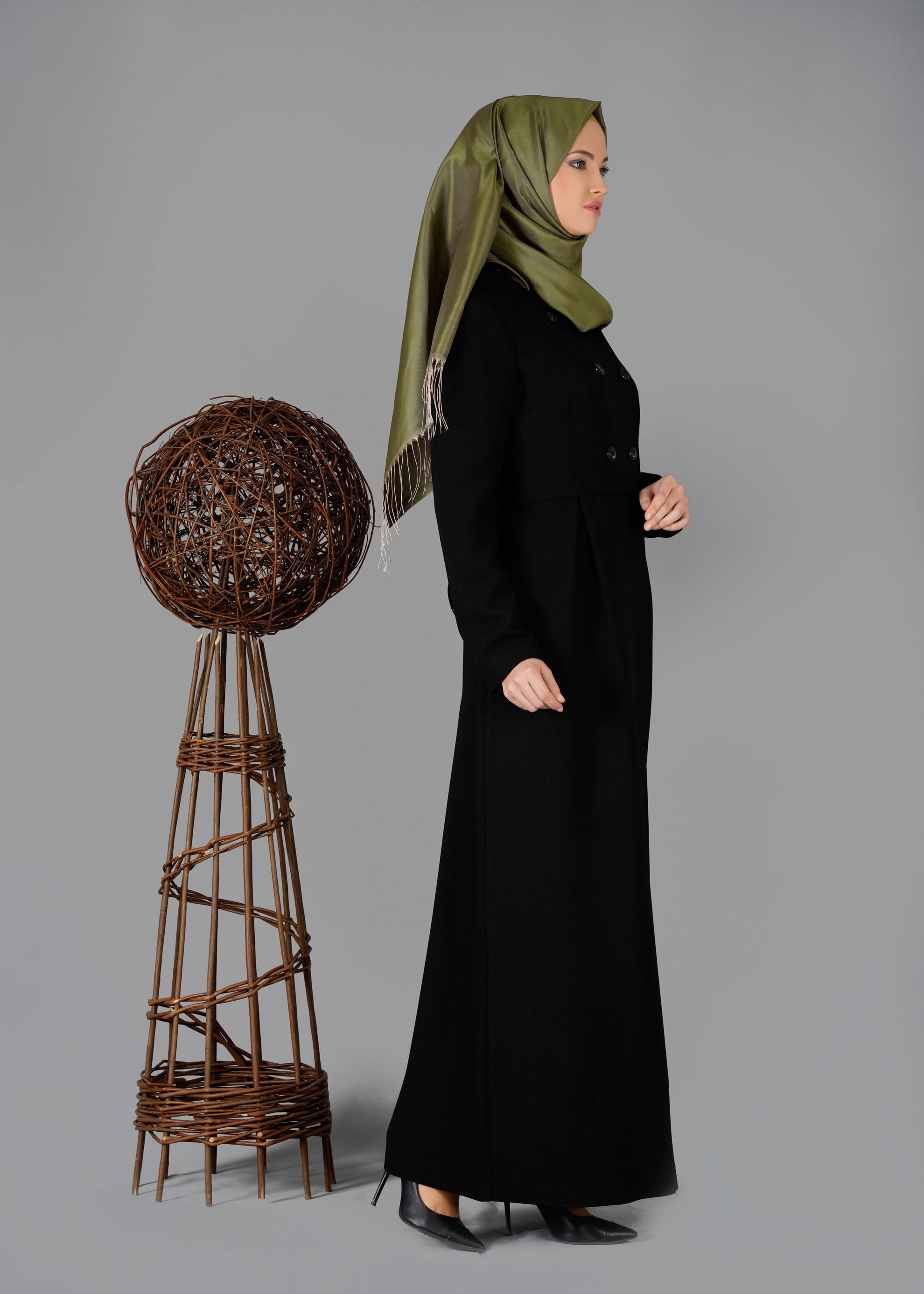 Tesettür giyim SİYAH 1907 PARDESÜ