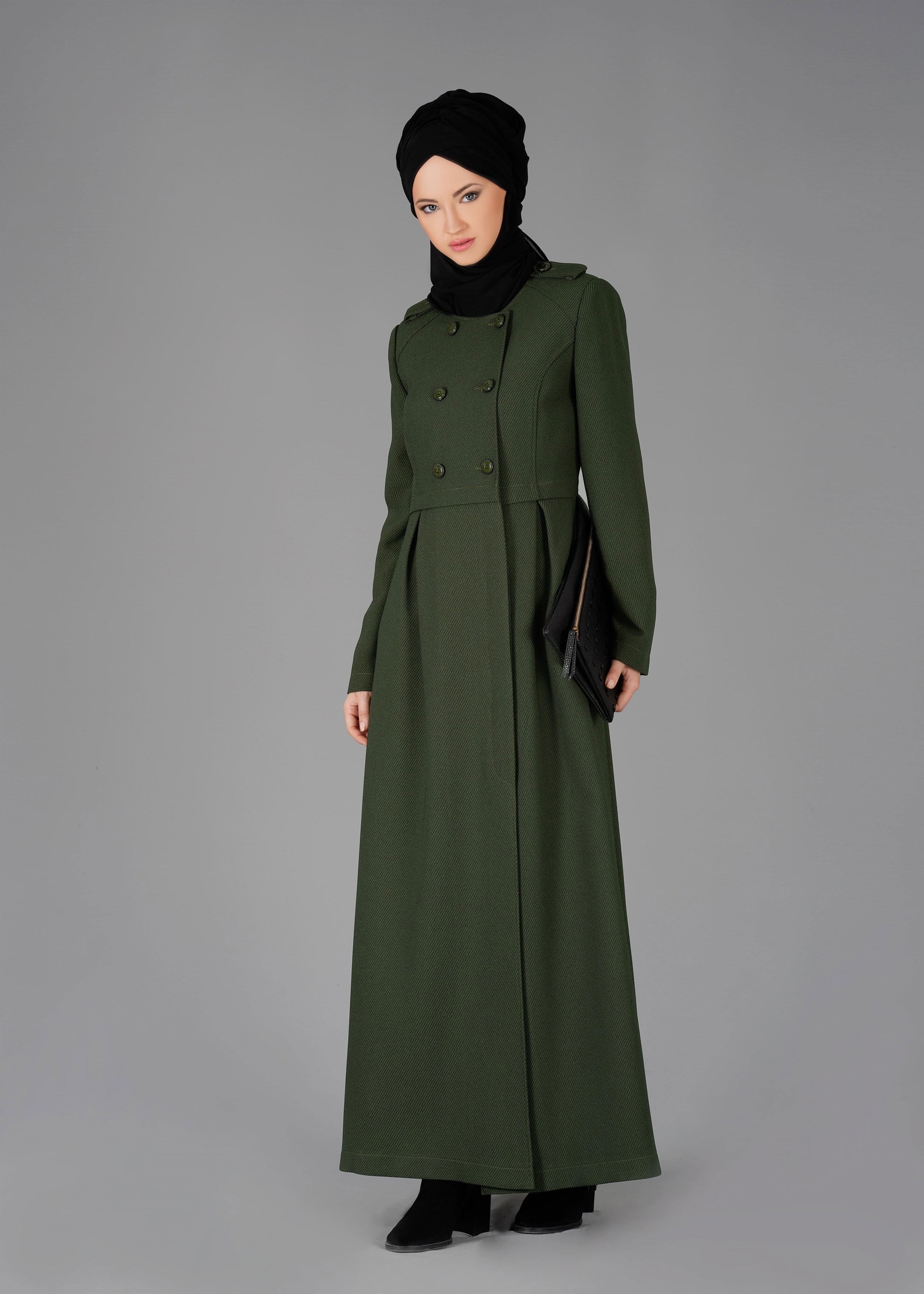 Tesettür giyim HAKİ 1907 PARDESÜ
